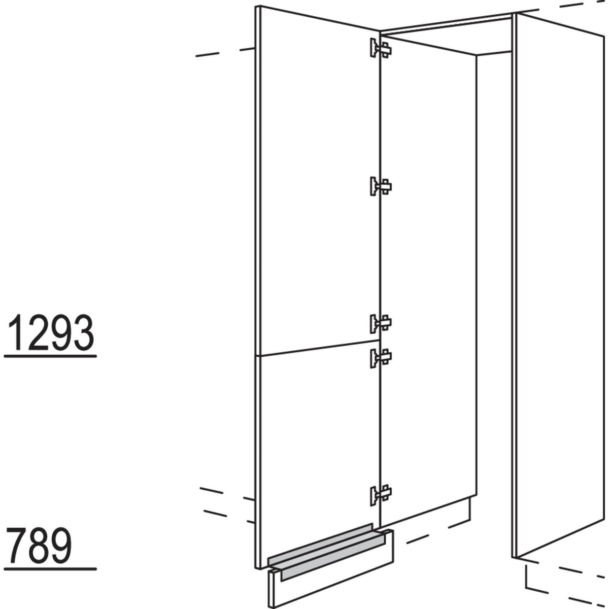 Nobilia XL-Hochschrank-Durchgangstuer HDWDT60-1X 56636