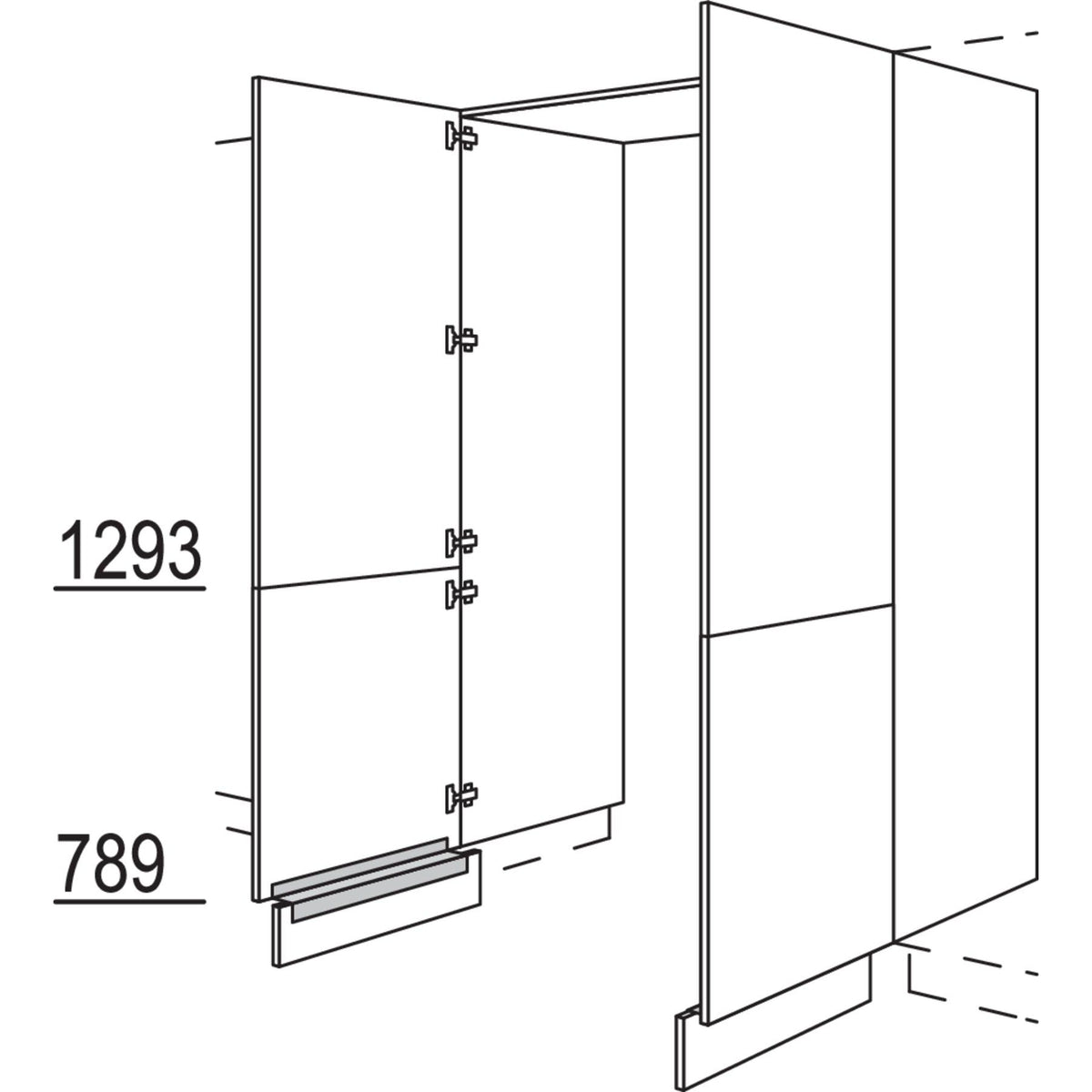 Nobilia XL-Hochschrank-Durchgangstuer HDWDT120-1X 56639