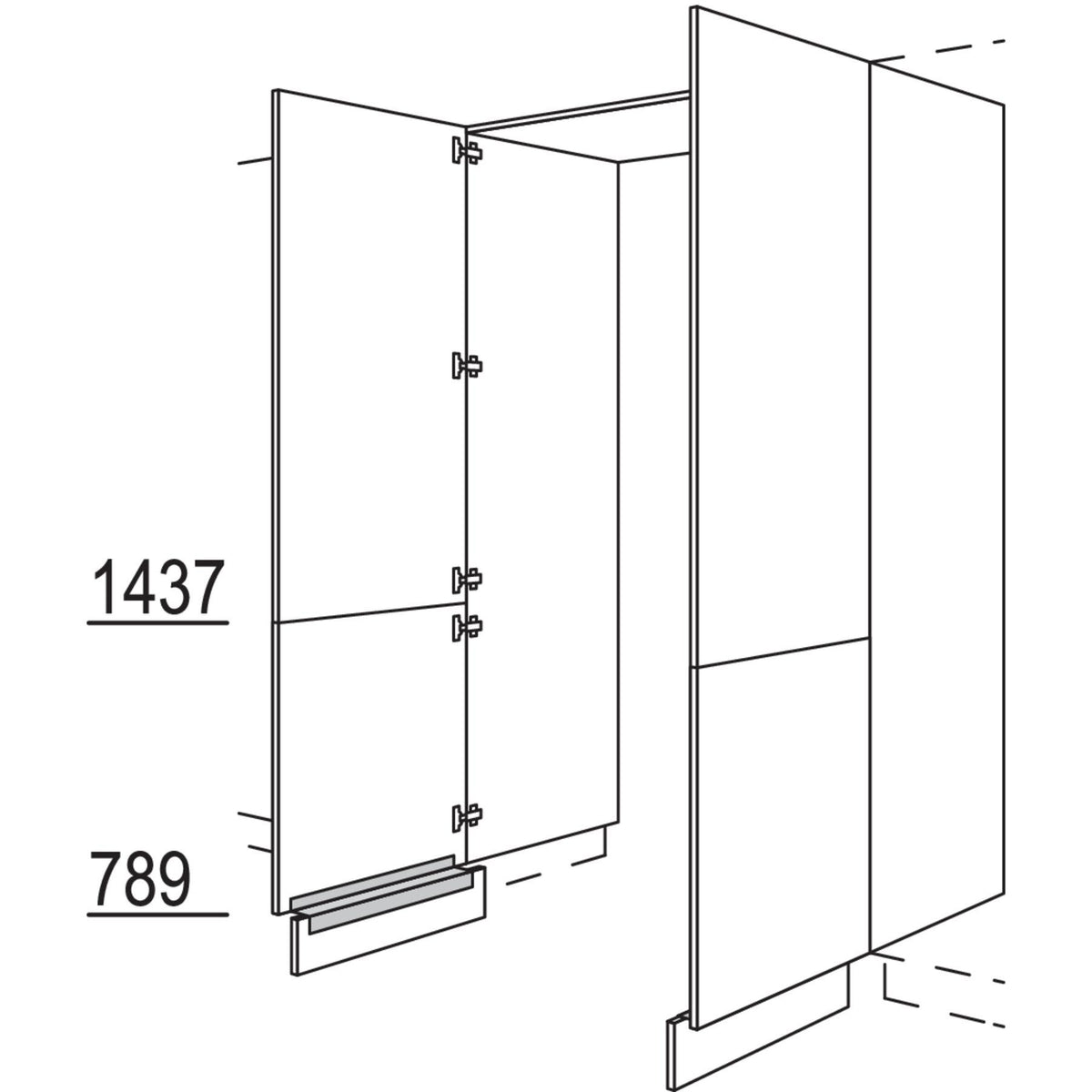 Nobilia XL-Hochschrank-Durchgangstuer HDWDT120-3X 56679