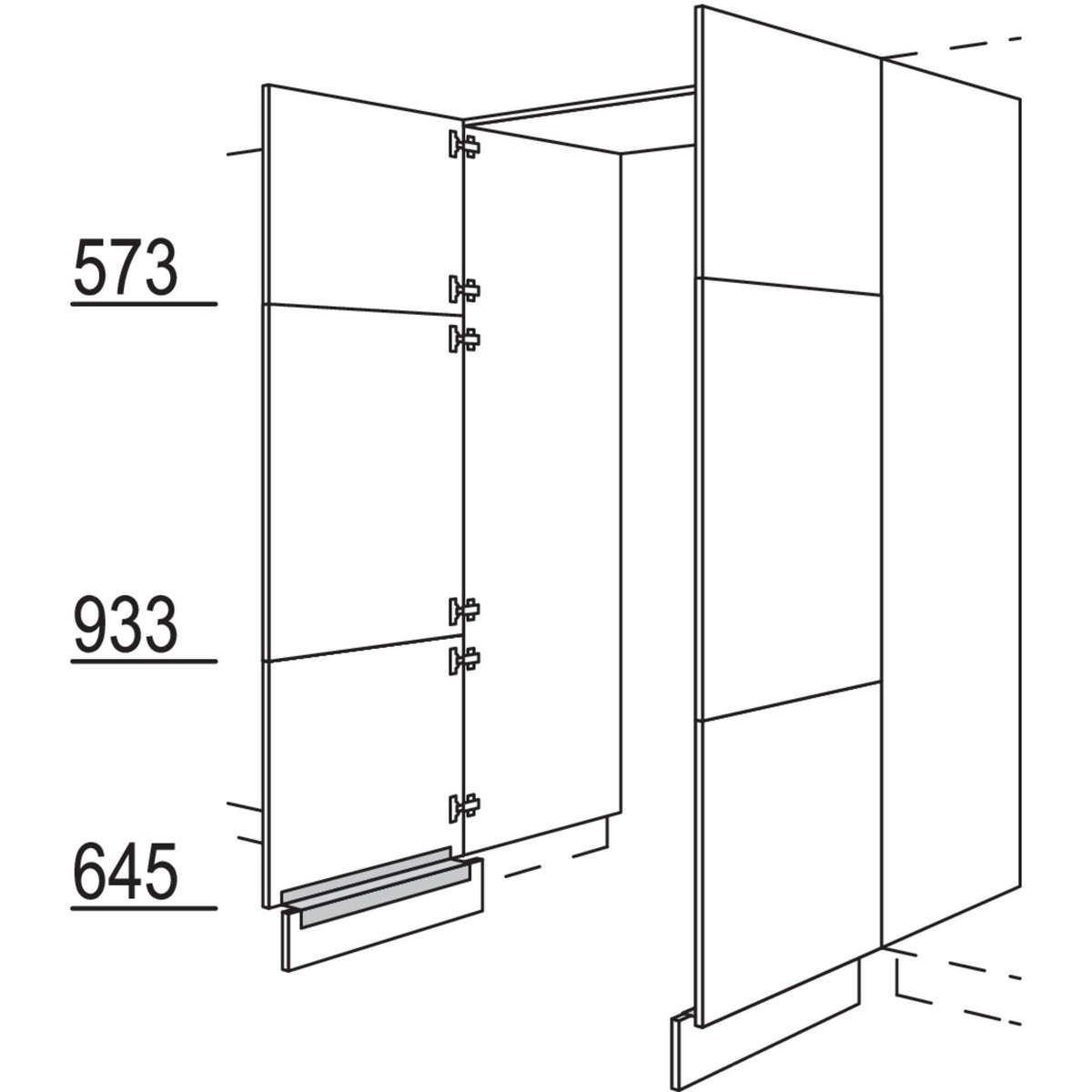 Nobilia XL-Hochschrank-Durchgangstuer HWDT80-2X 56652