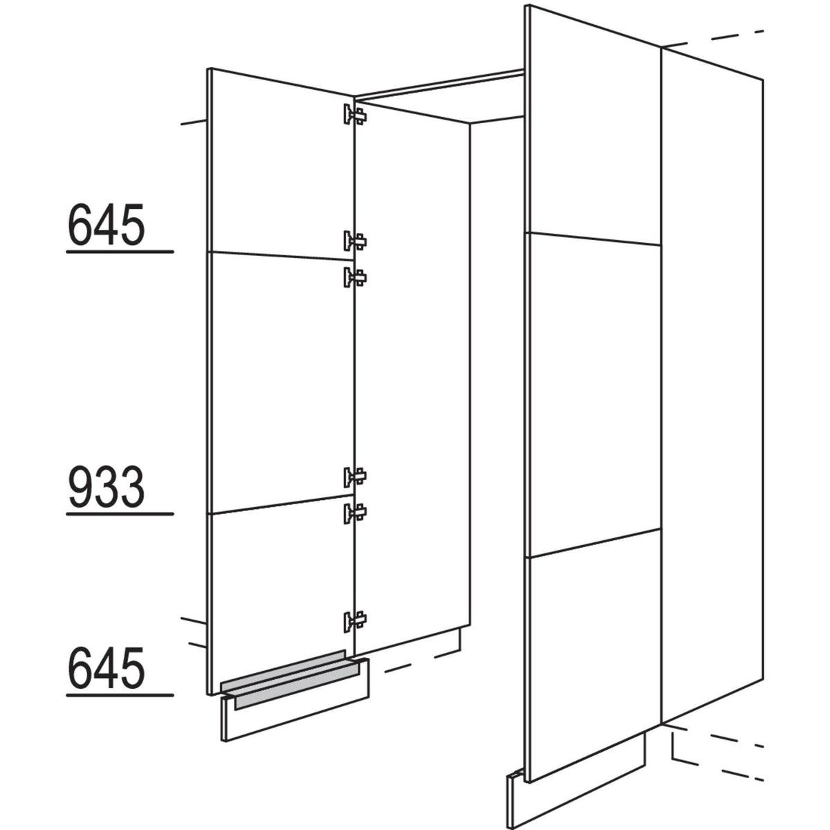 Nobilia XL-Hochschrank-Durchgangstuer HWDT100-3X 56673