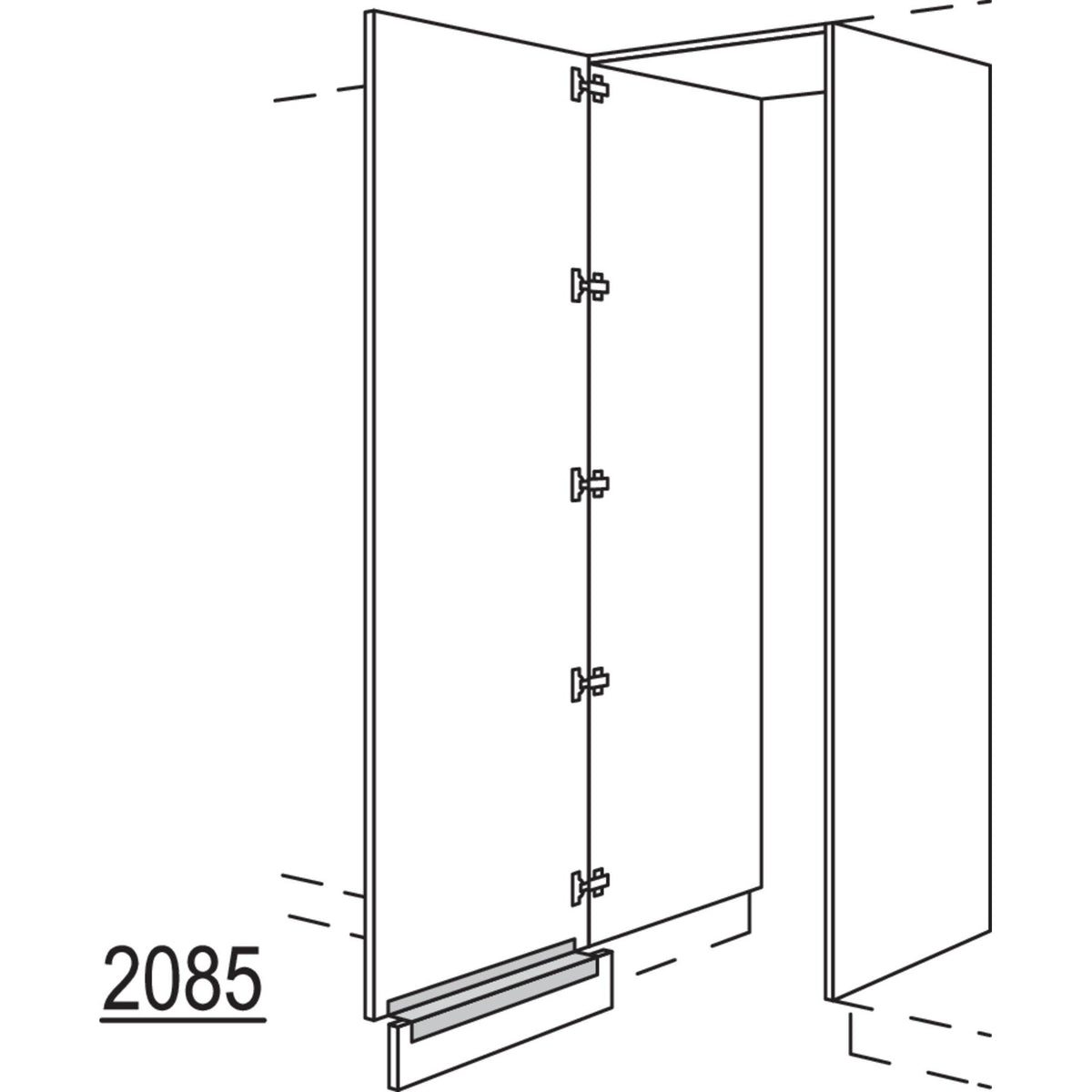 nobilia XL-Hochschrank-Durchgangstuer HWDTF60-1X 56605