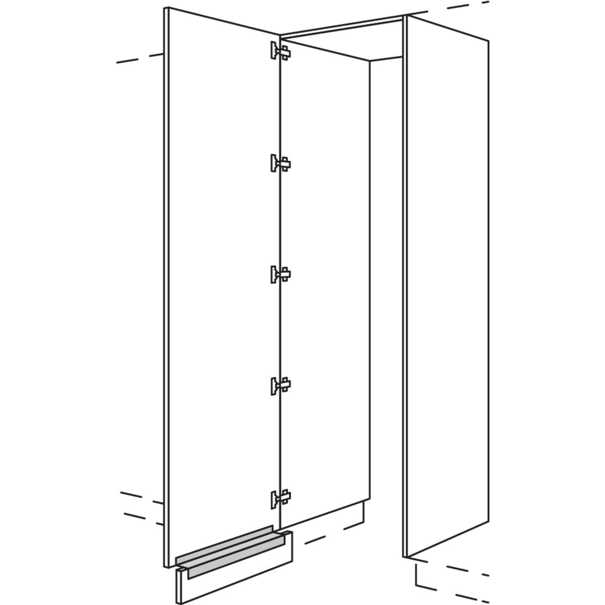nobilia XL-Hochschrank-Durchgangstuer HWDTF60-3X 56696