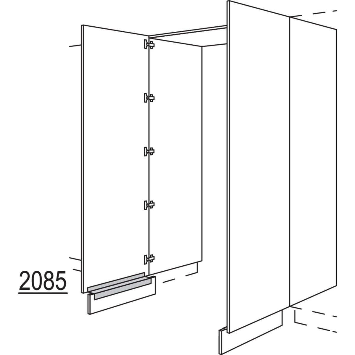 nobilia XL-Hochschrank-Durchgangstuer HWDTF120-1X 56608