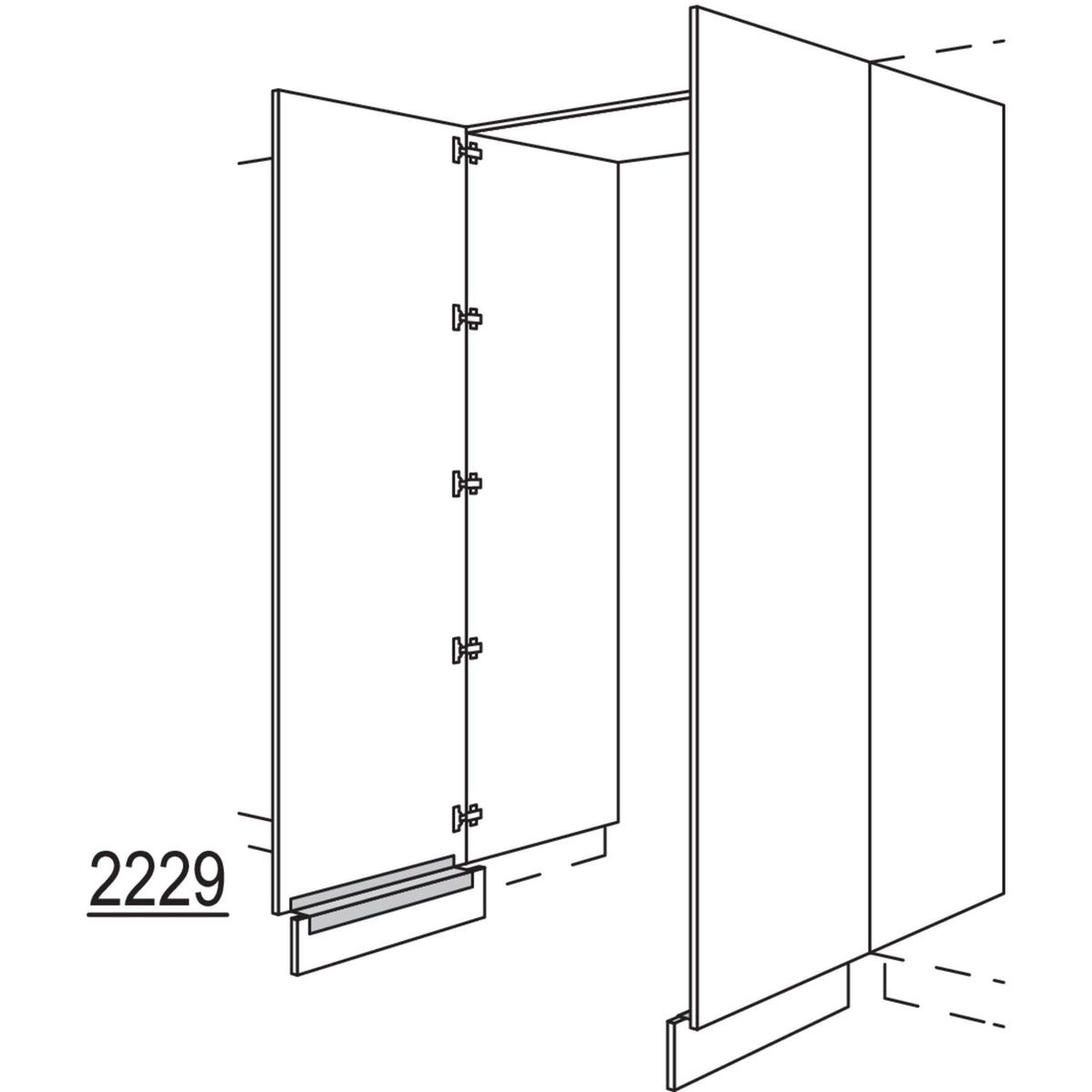 nobilia XL-Hochschrank-Durchgangstuer HWDTF120-3X 56699