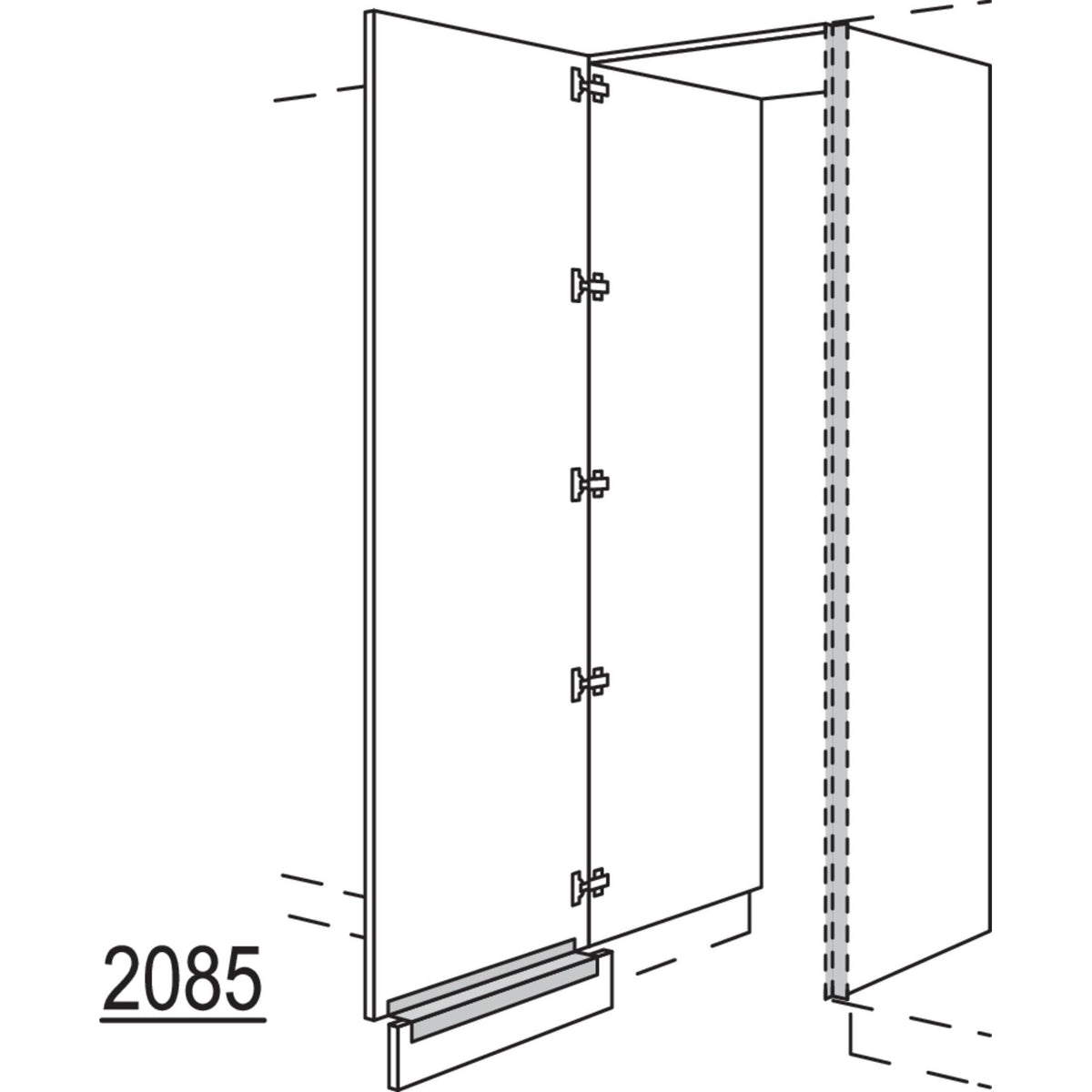 nobilia XL-Hochschrank-Durchgangstuer NHSWDTF60-1X 20822