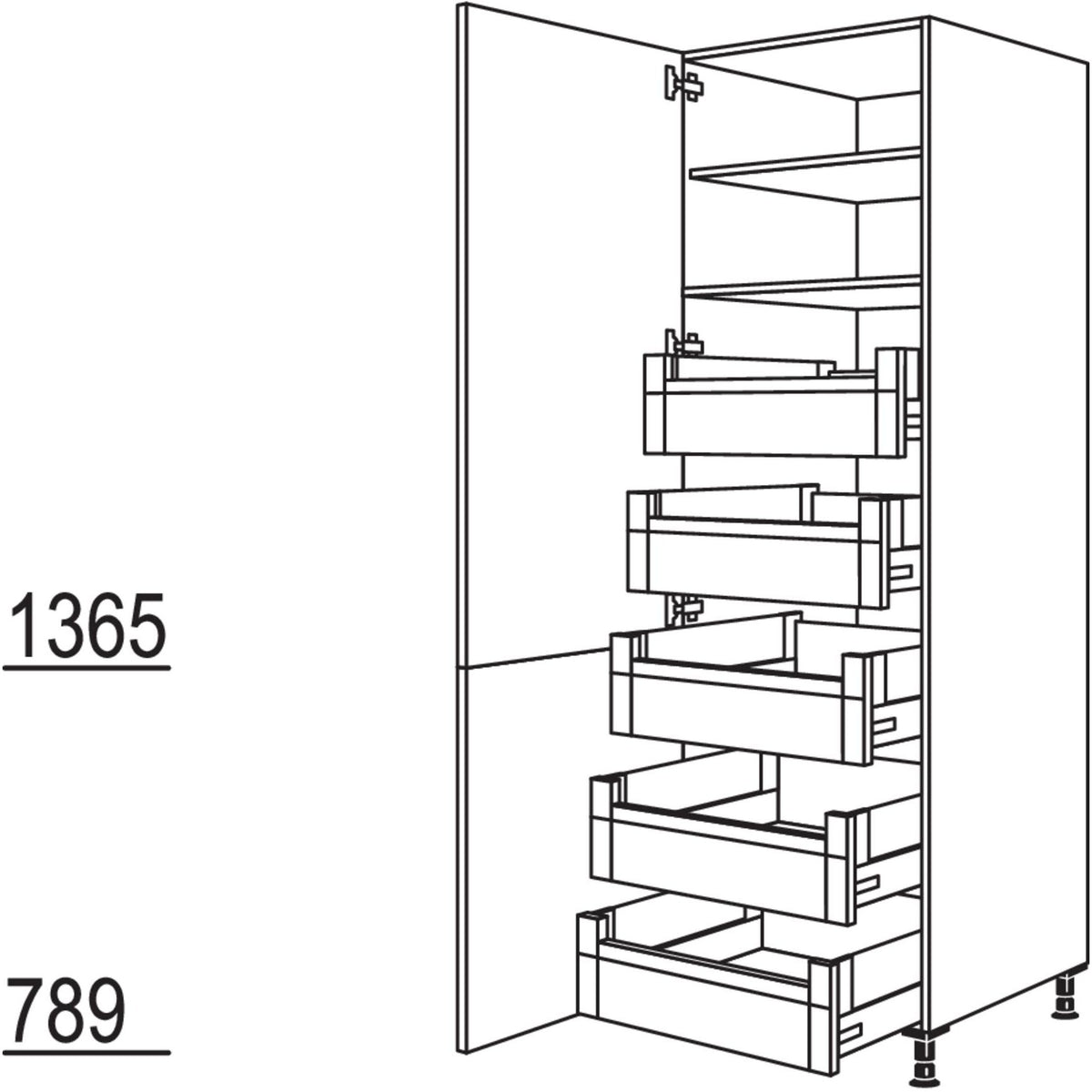 Nobilia XL-Hochschrank HDI60-2X 40249