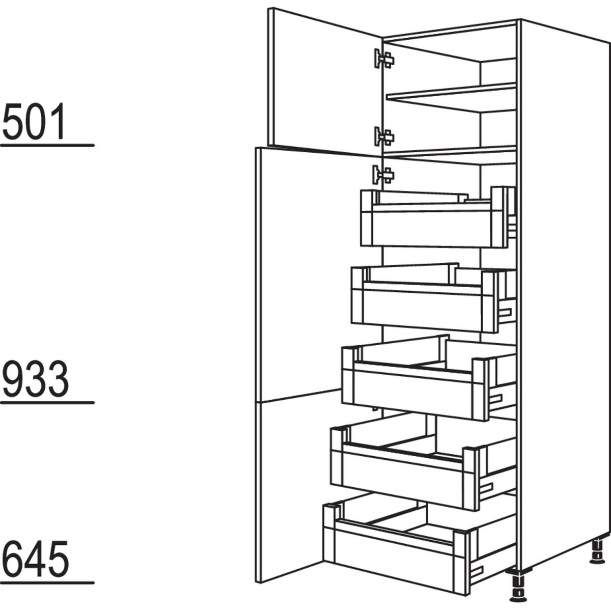 Nobilia XL-Hochschrank HI50-1X 31245