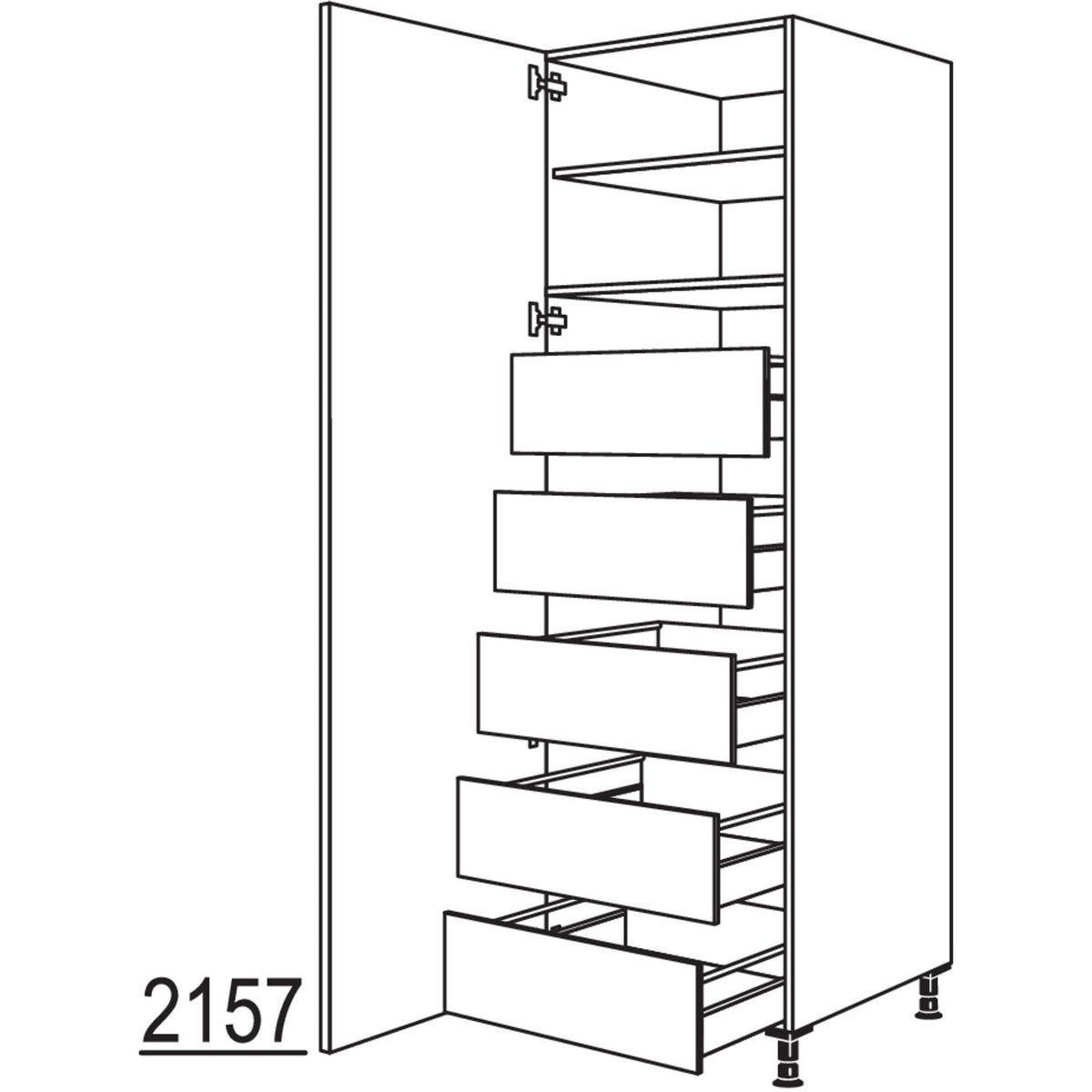 nobilia XL-Hochschrank HIF50-2X 40255