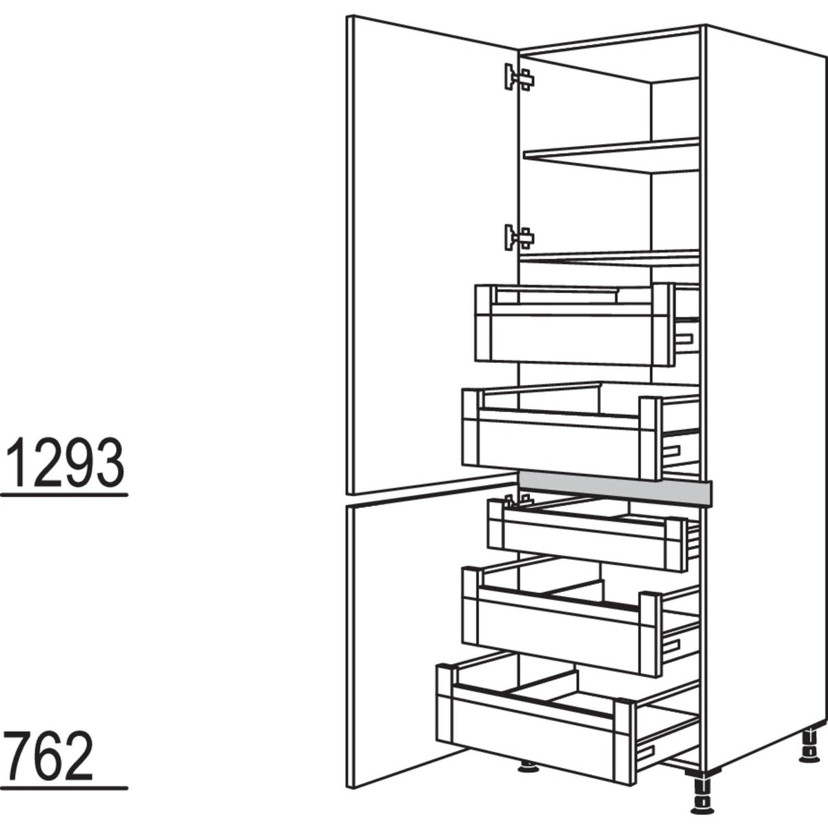 Nobilia XL-Hochschrank NHI50-1X 30315