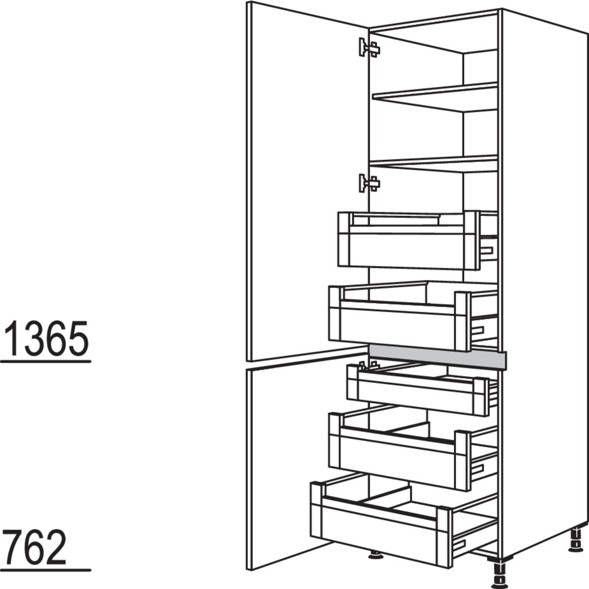 Nobilia XL-Hochschrank NHI60-2X 43317