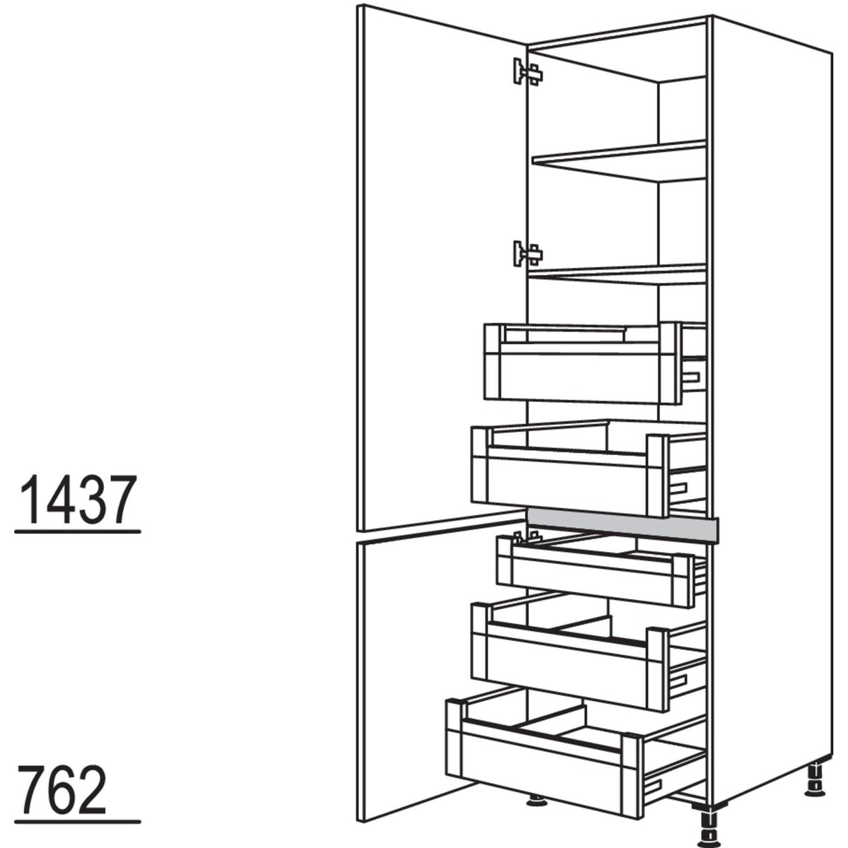 Nobilia XL-Hochschrank NHI40-3X 53313