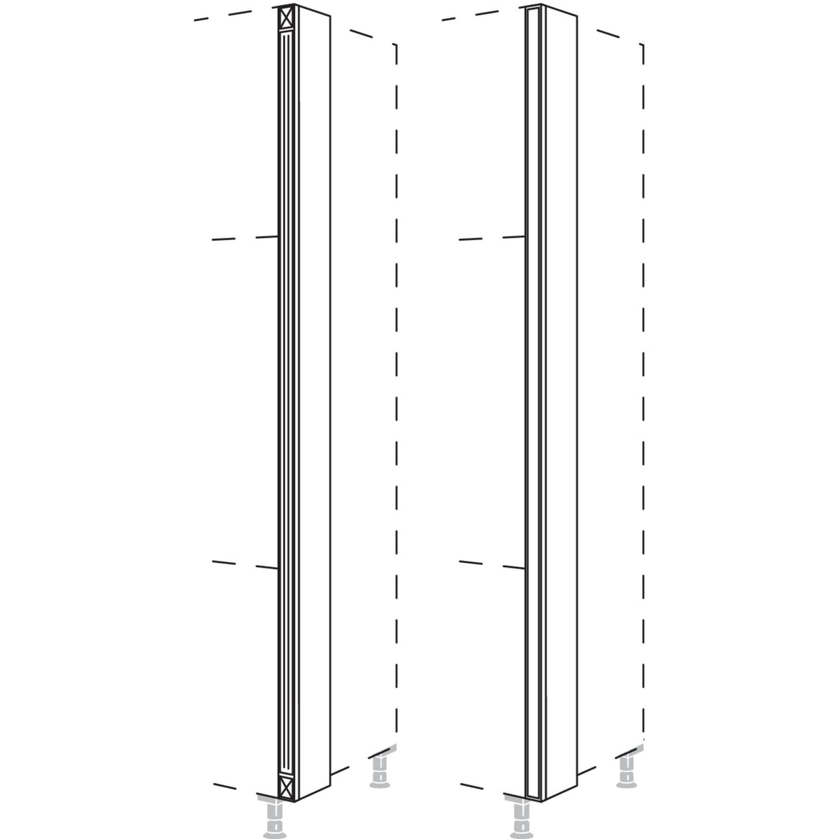 Nobilia XL-Hochschrank-Pilaster als Zwischenloesung fuer Hochschraenke- Hoehe 3X HPIZ-3X 44720