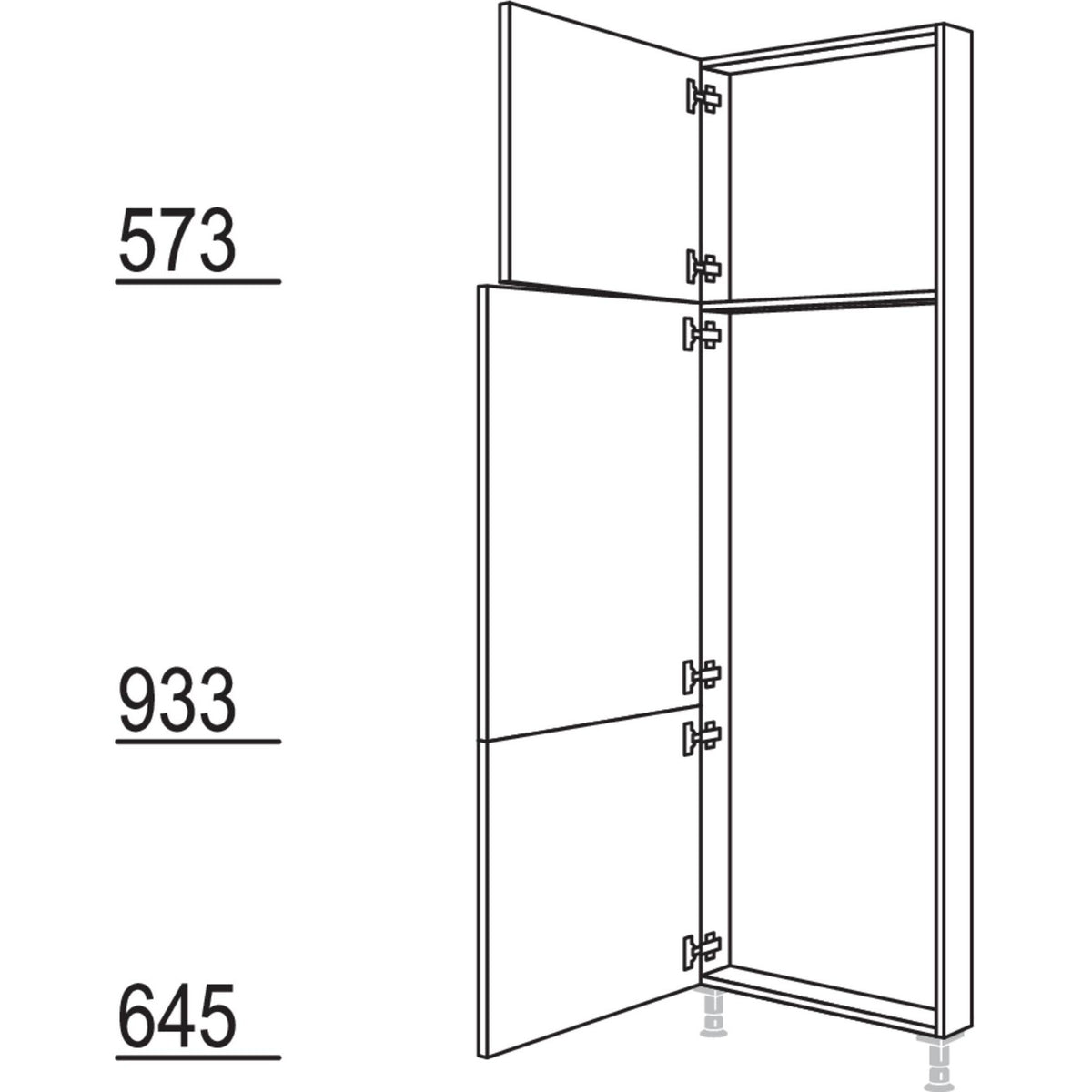 Nobilia XL-Hochschrank-Rahmenteil HRT60-2X 45860
