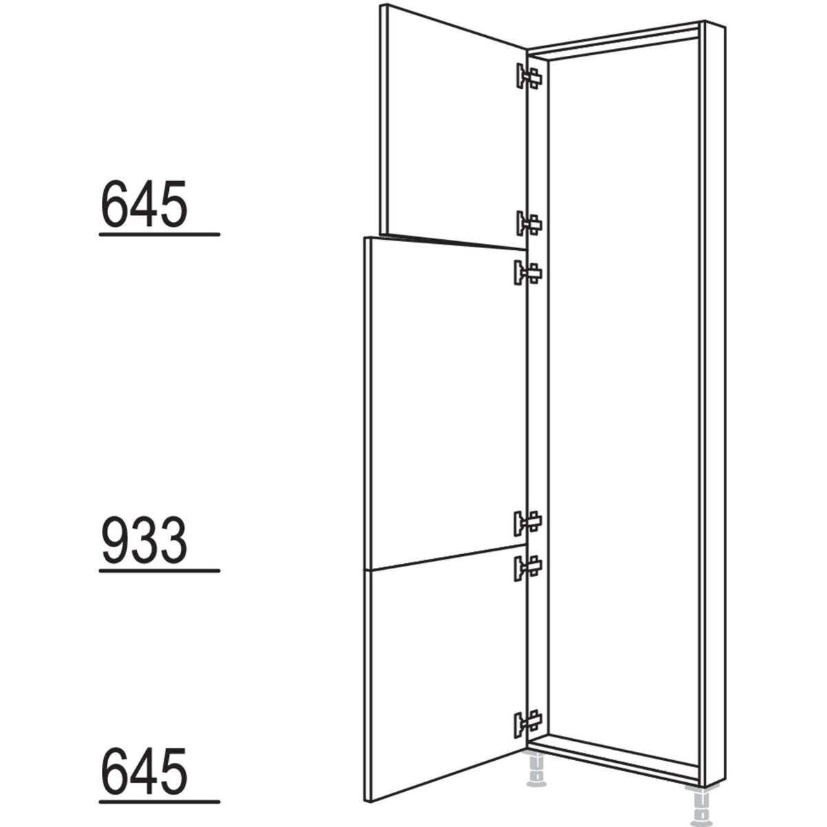 Nobilia XL-Hochschrank-Rahmenteil HRT40-3X 55858