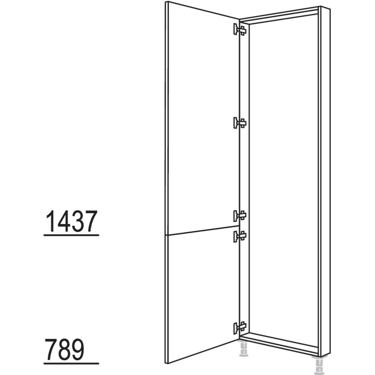 Nobilia XL-Hochschrank-Rahmenteil HRTD30-3X 52857