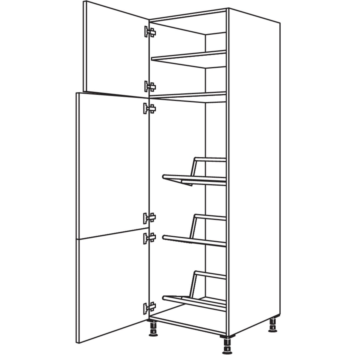 Nobilia XL-Hochschrank fuer Getraenkekisten HGTK60-2X 44276