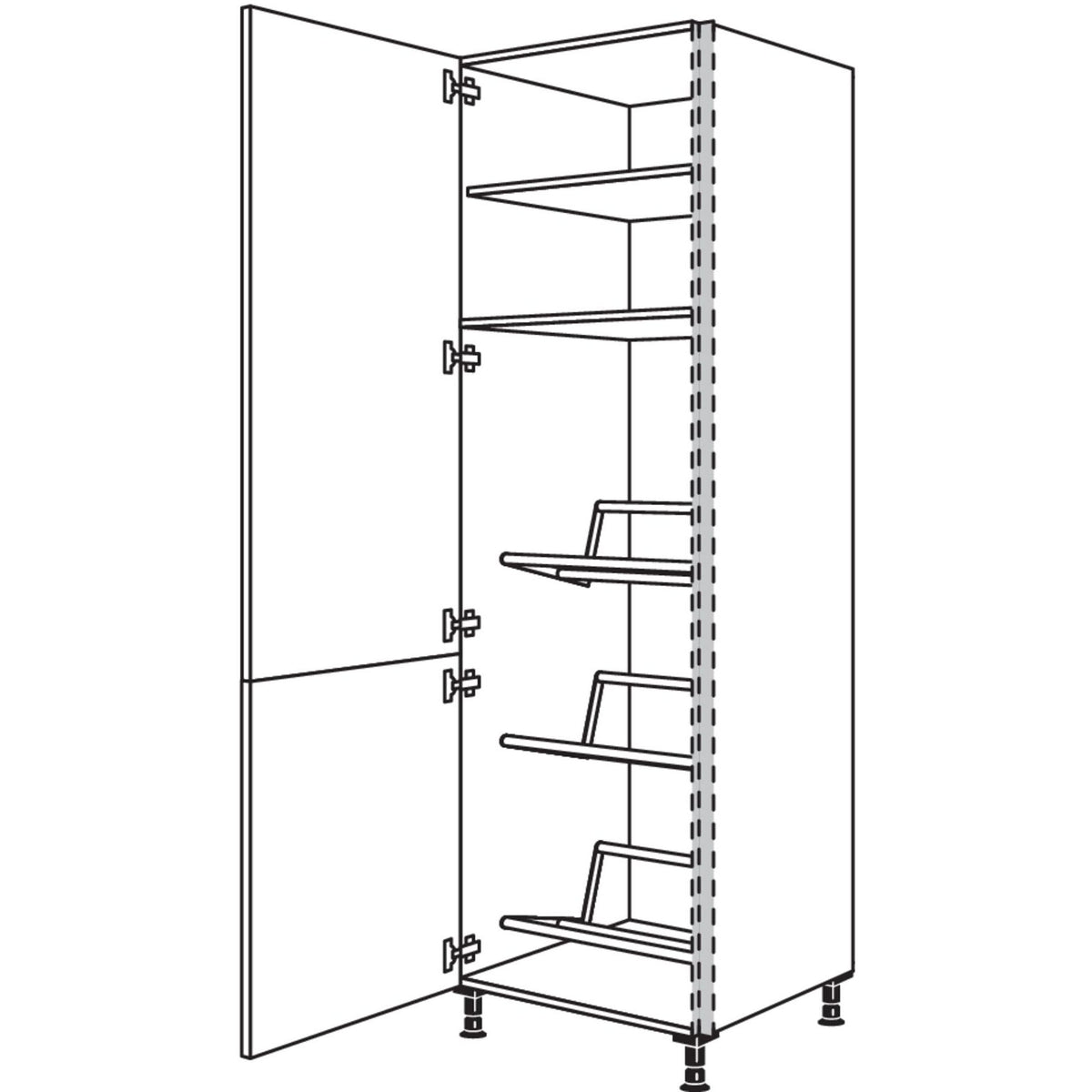 Nobilia XL-Hochschrank fuer Getraenkekisten NHSGTK60-3X 56996