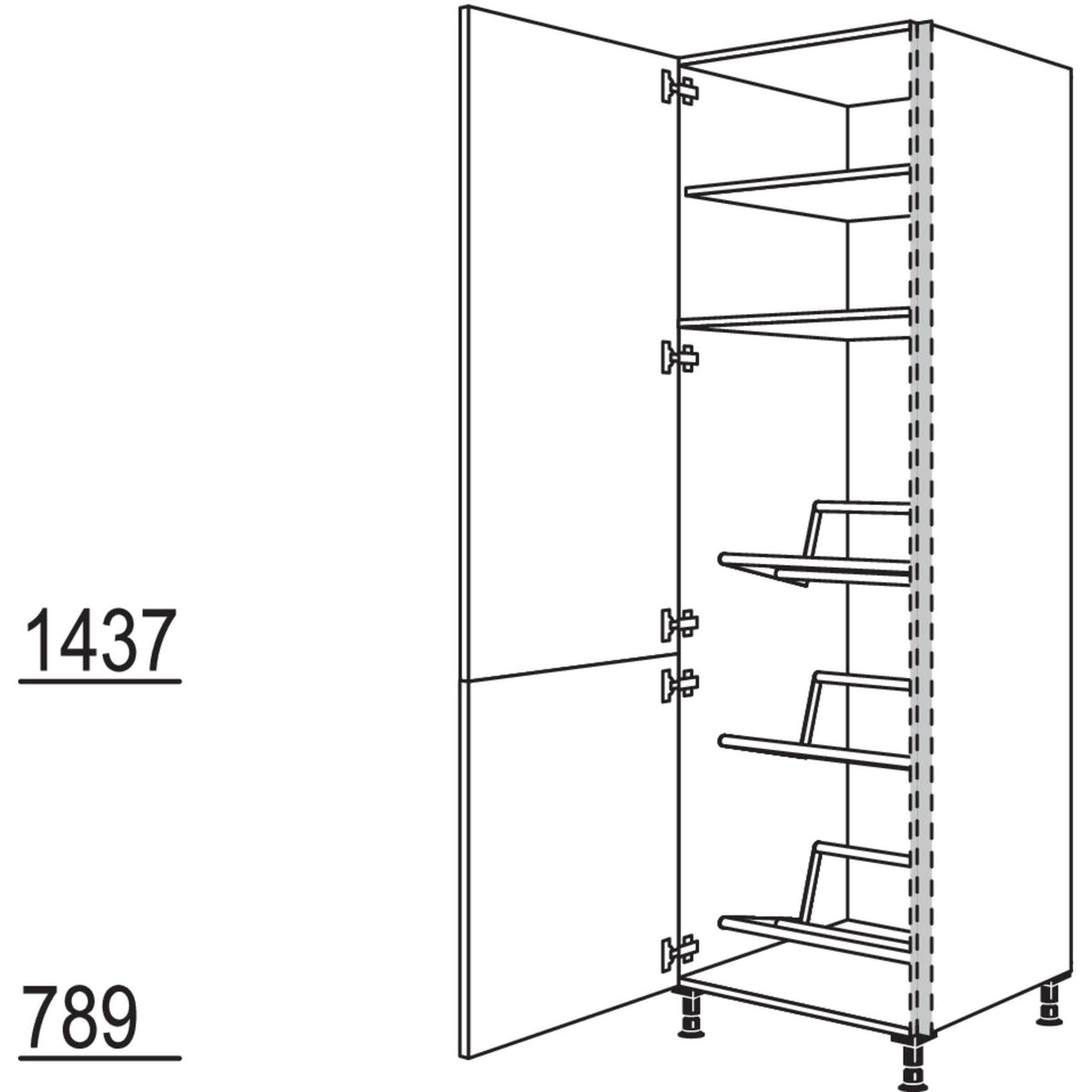 Nobilia XL-Hochschrank fuer Getraenkekisten NHSGTK60-3X 56996