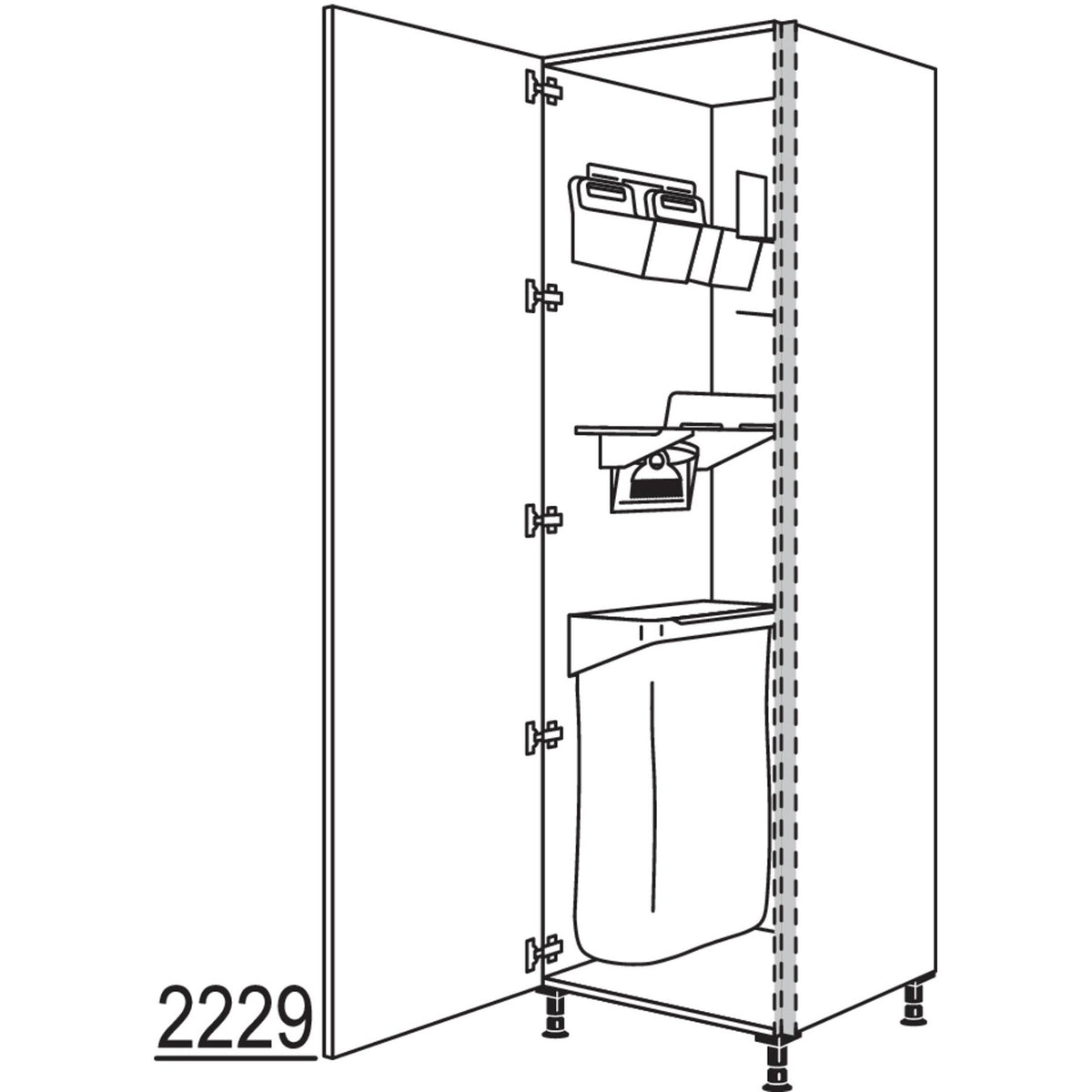 nobilia XL-Hochschrank mit Multifunktionshalterung Laundry-Area NHSOSF50-3X 56954