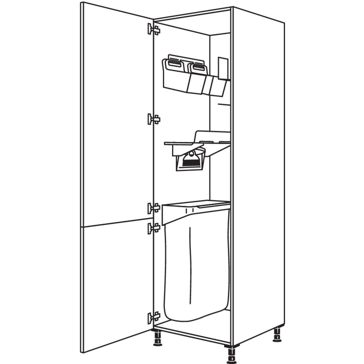 Nobilia XL-Hochschrank mit Ordnungssystem Laundry-Area HDOS50-3X 50241