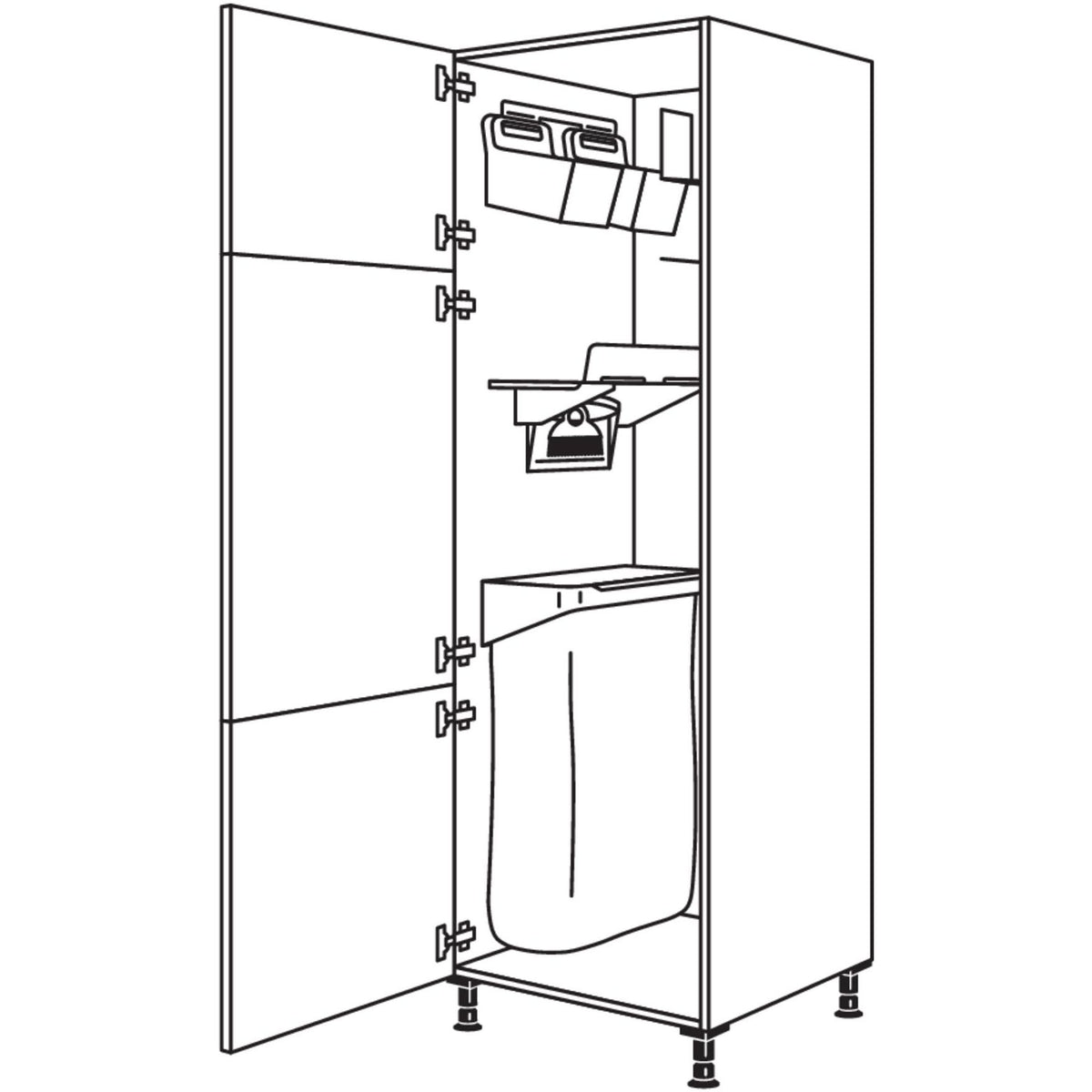 Nobilia XL-Hochschrank mit Ordnungssystem Laundry-Area HOS60-1X 30240