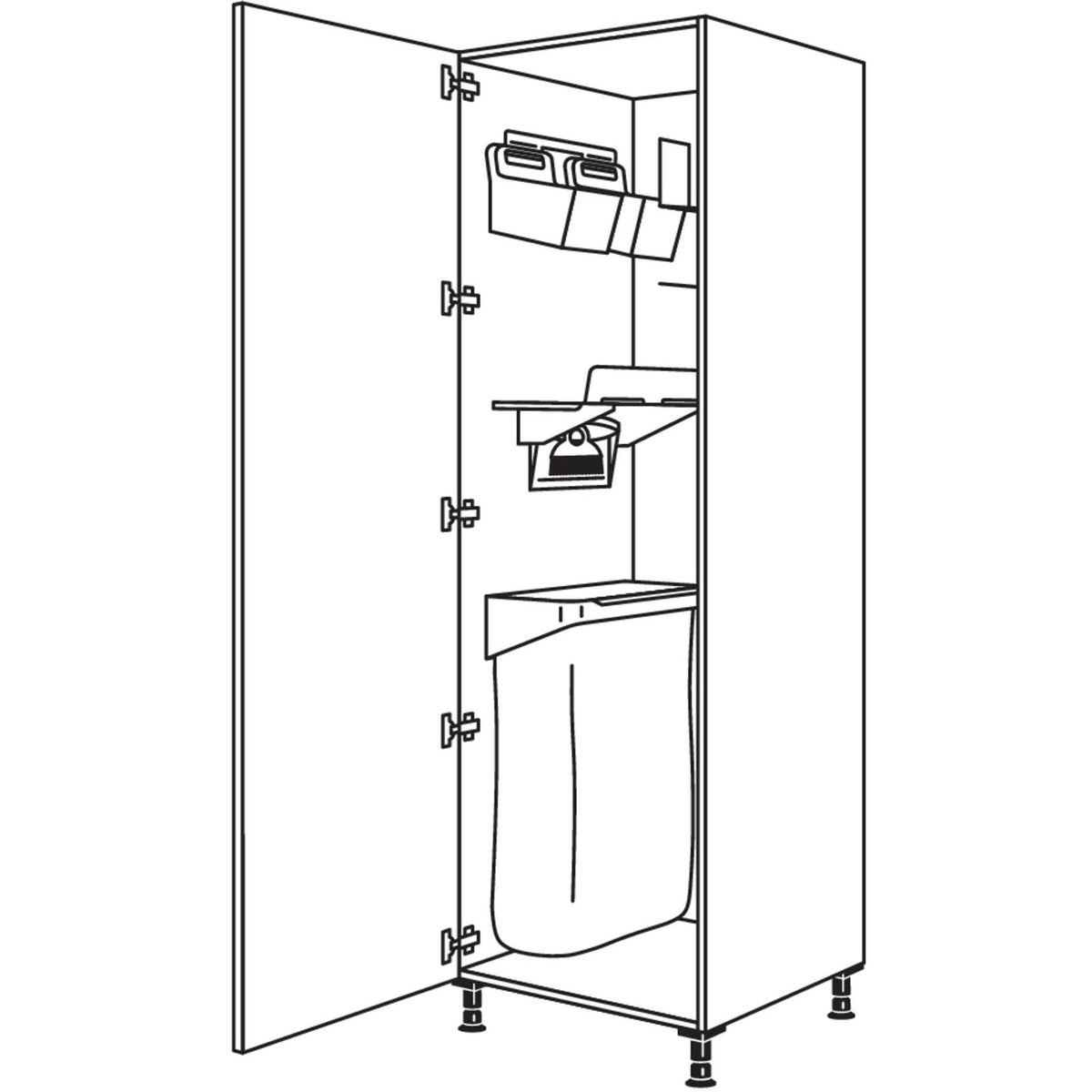 nobilia XL-Hochschrank mit Ordnungssystem Laundry-Area HOSF60-2X 40268