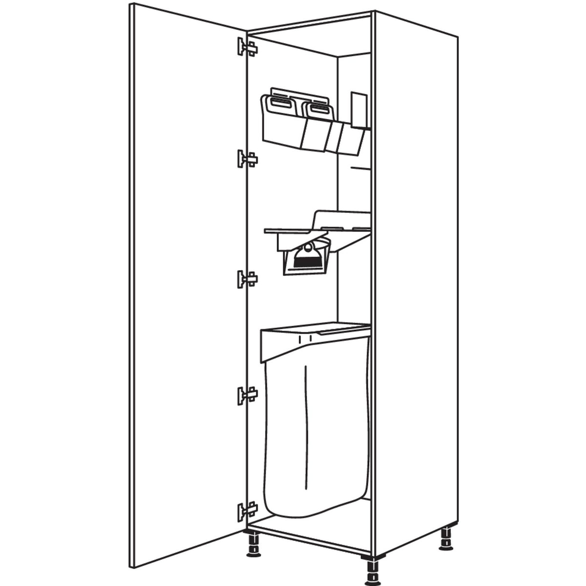 nobilia XL-Hochschrank mit Ordnungssystem Laundry-Area HOSF60-3X 51258