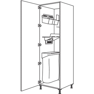 nobilia XL tall cabinet with Laundry-Area organization system HOSF60-3X 60 cm - Inox | 808