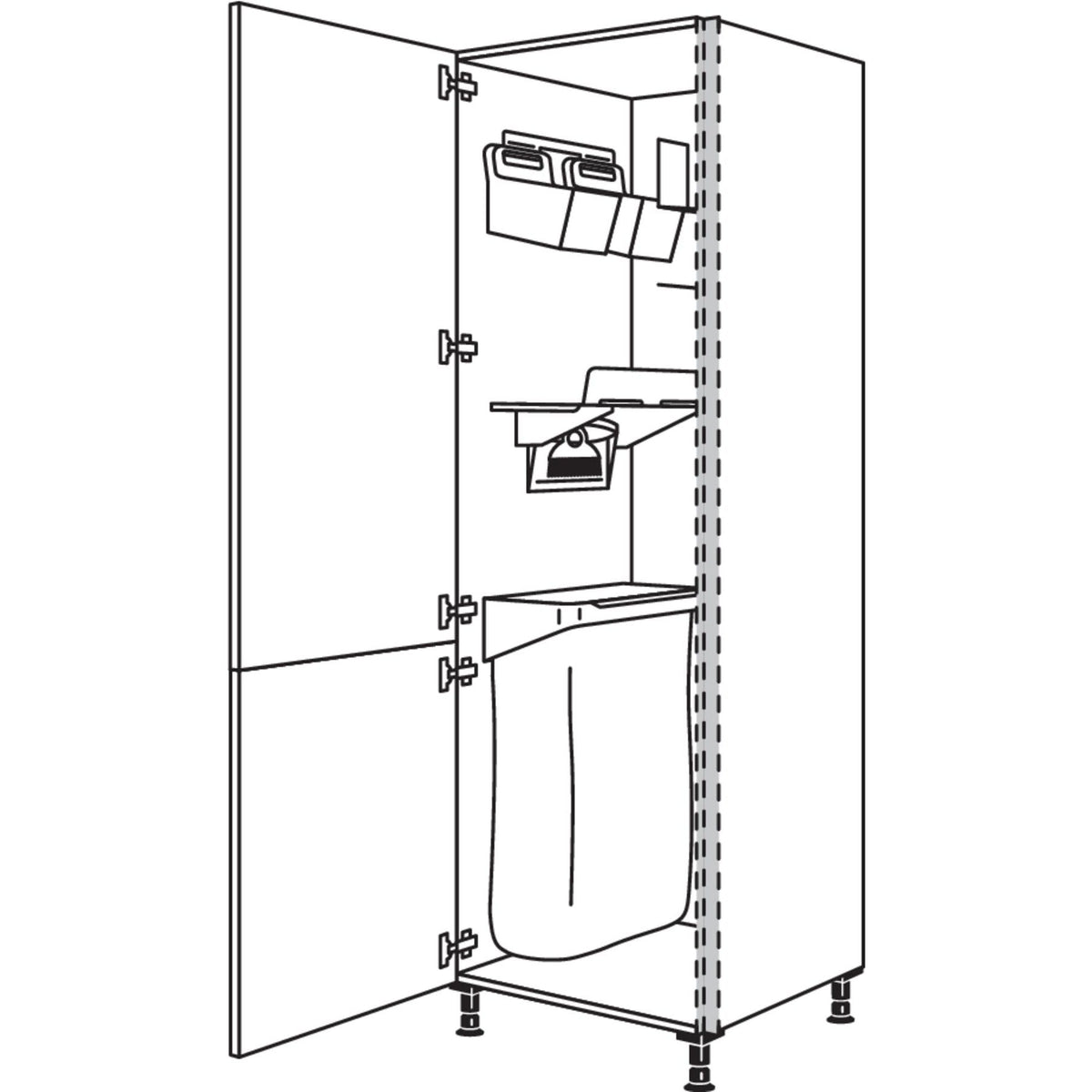 Nobilia XL-Hochschrank mit Ordnungssystem Laundry-Area NHSOS60-2X 45916