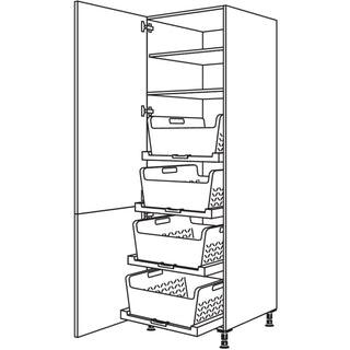 nobilia XL-hoge kast met wasmandplank Laundry-Area HDWTAB60-2X 60 cm - Look | 099