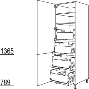 Nobilia XL-Hochschrank mit Waeschekorb-Tablar Laundry-Area HDWTAB60-2X 41262
