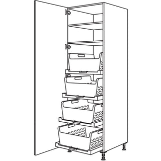 nobilia Armario alto XL con estante para cestas de ropa Laundry-Area HWTABF60-2X 60 cm - Touch | 317