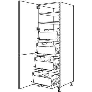 nobilia XL-colonne haute avec tablette panier à linge Laundry-Area NHSWTAB60-1X 60 cm - Natura | 157
