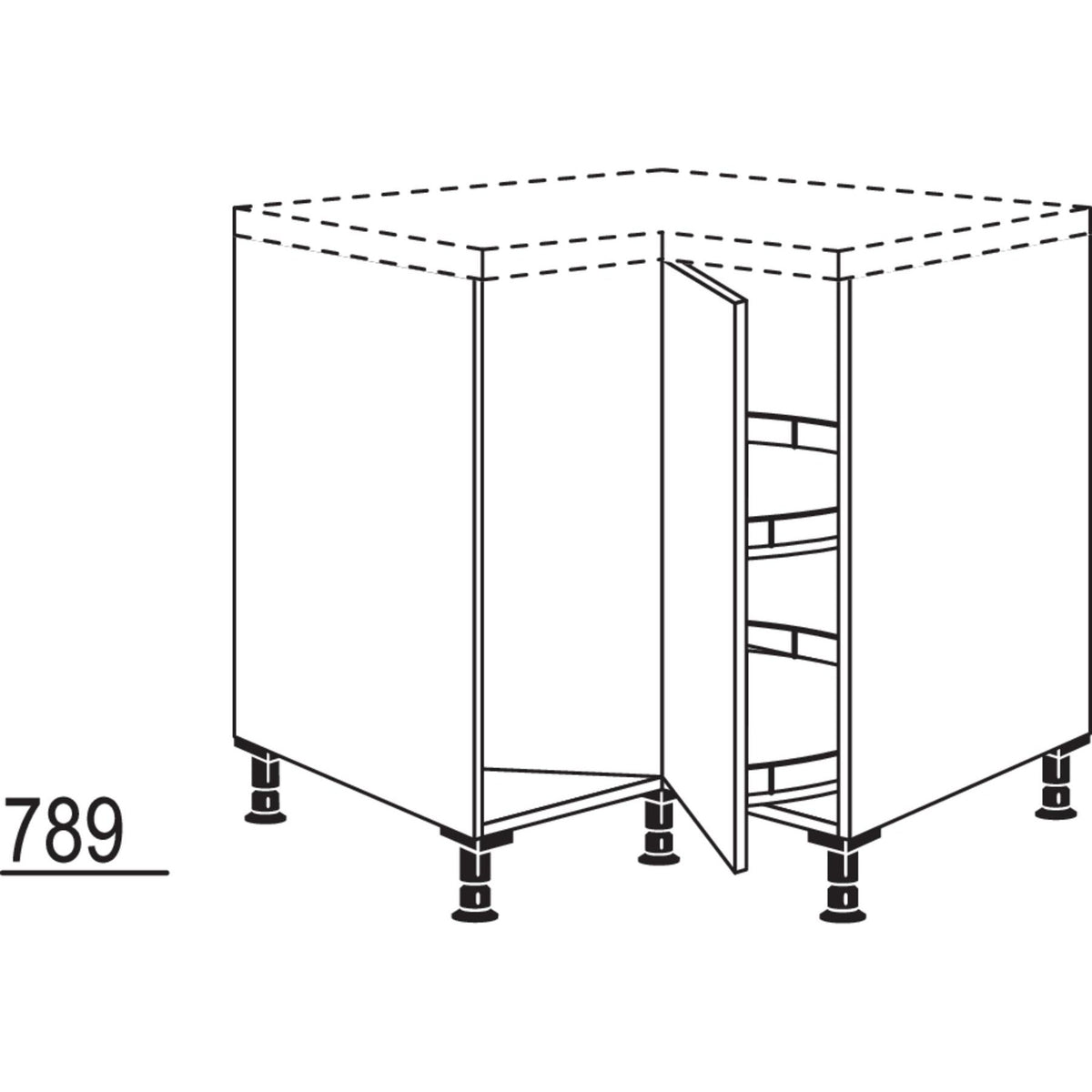 Nobilia XL-Karussell-Eckschrank UEDK90-X 37093