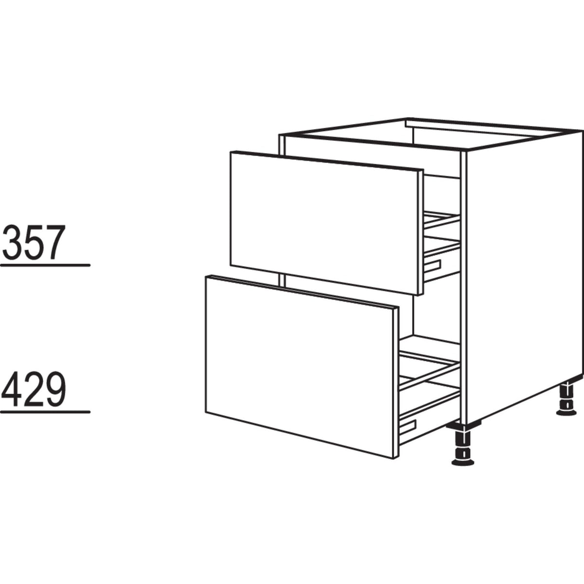 Nobilia XL-Kochstellenschrank KD2A60-X 34356