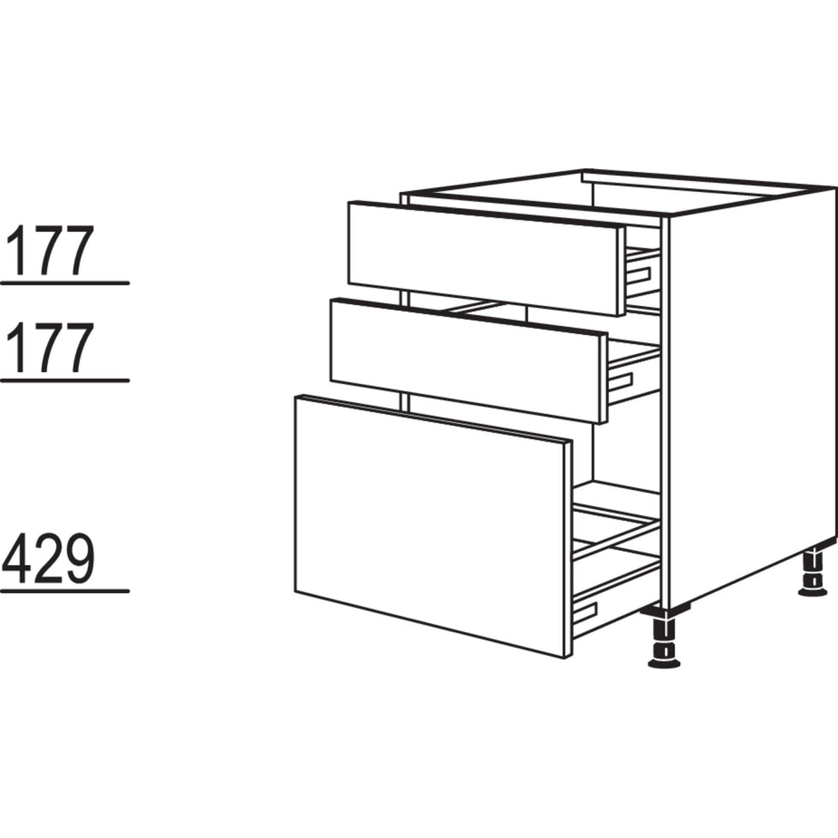Nobilia XL-Kochstellenschrank KD2SA90-X 35364