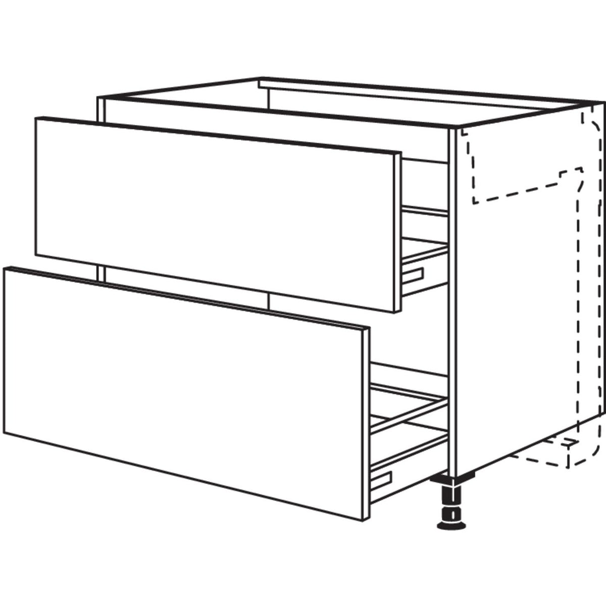 Nobilia XL-Kochstellenschrank fuer Kochfeldabzug KDM2A120-X 38362