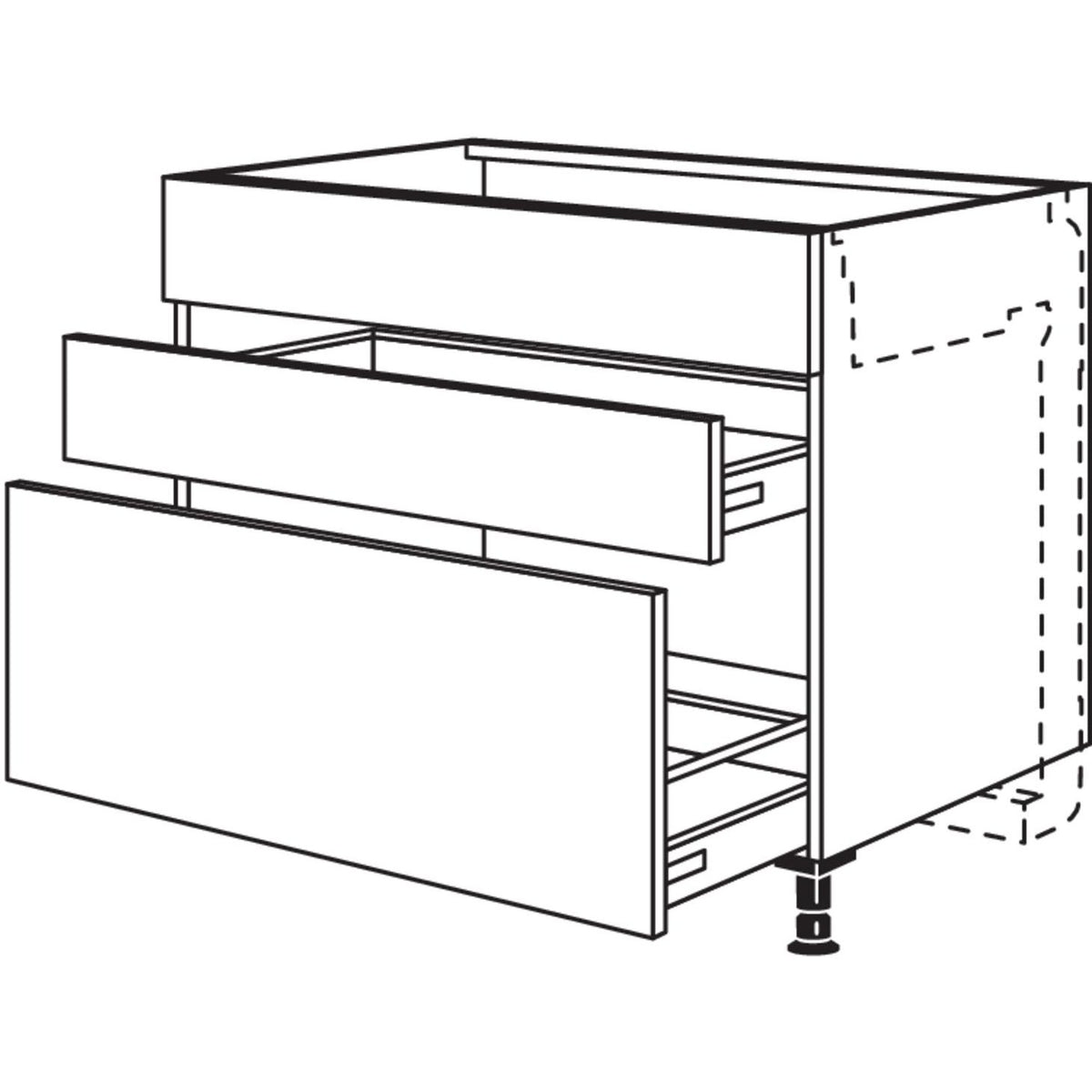 Nobilia XL-Kochstellenschrank fuer Kochfeldabzug KDMSA90-X 44349