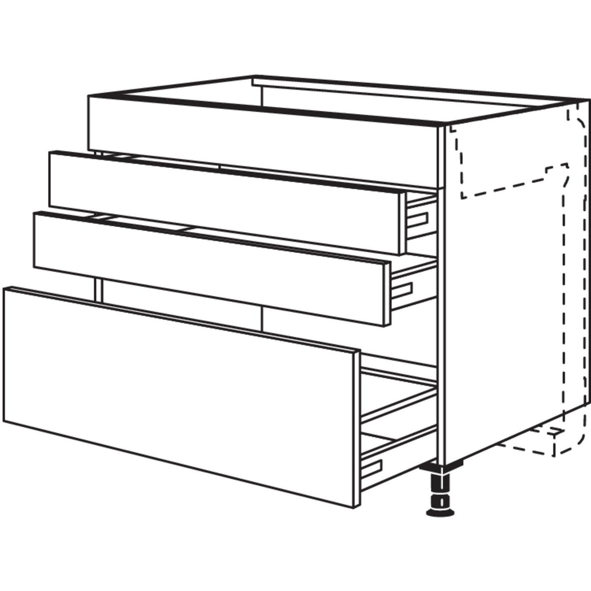 Nobilia XL-Kochstellenschrank fuer Kochfeldabzug KM2SA80-X 33383