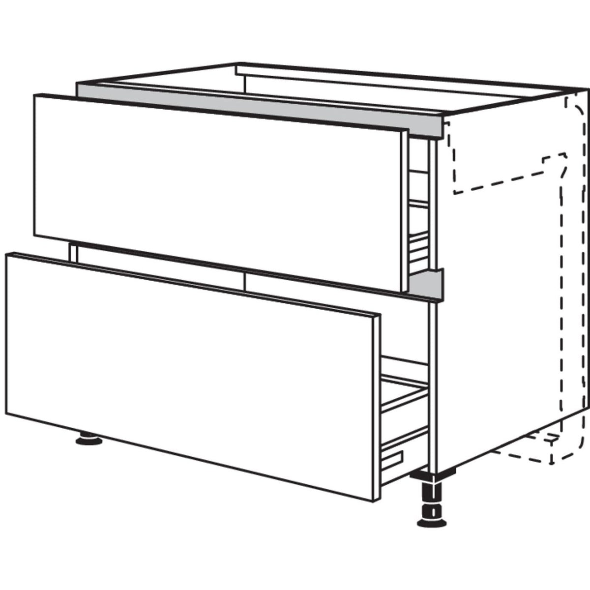 Nobilia XL-Kochstellenschrank fuer Kochfeldabzug NKM2A90-X 58339