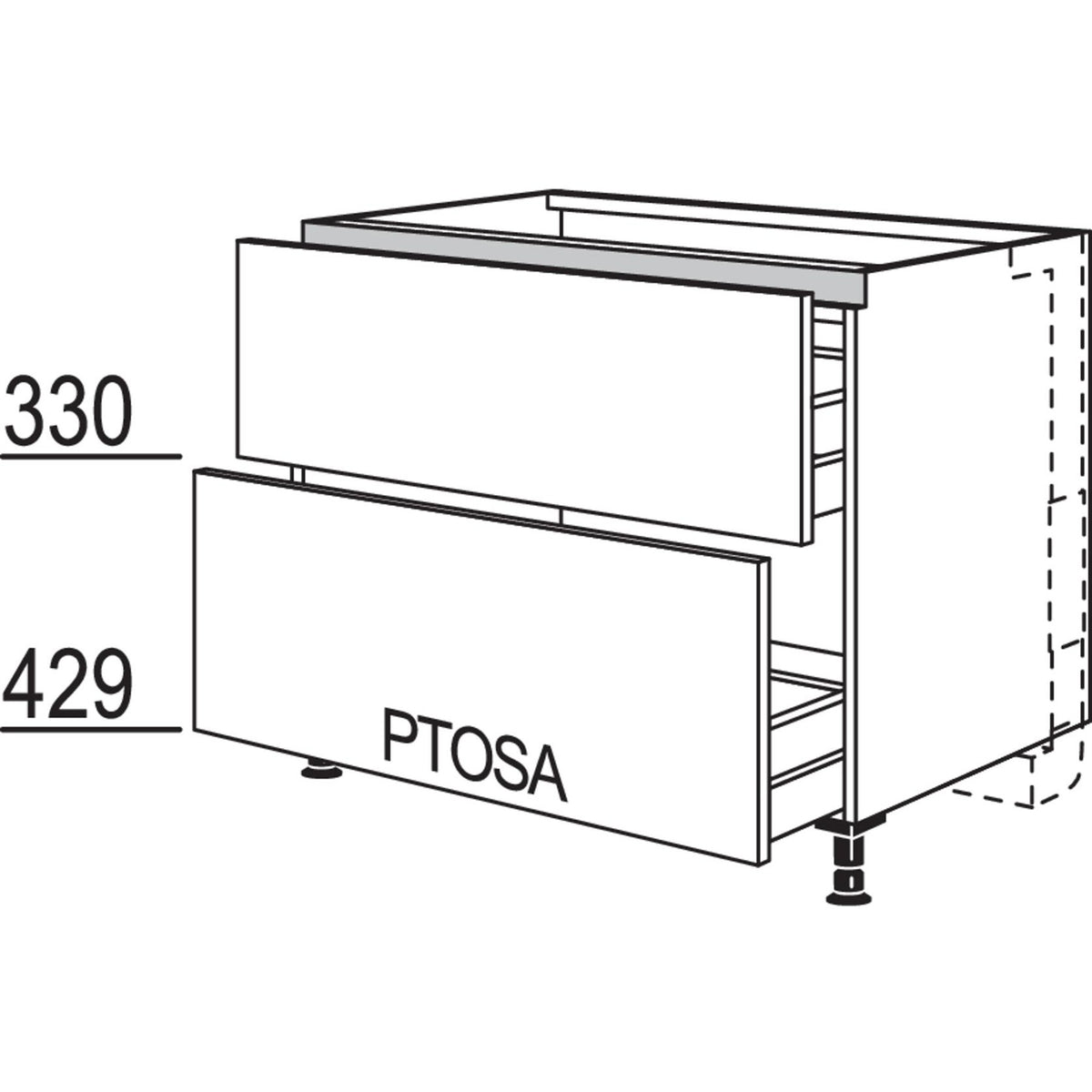 nobilia XL-Kochstellenschrank fuer Panorama-Kochfeldabzug mit vertikalem Motor LKMP2A120-X 58324
