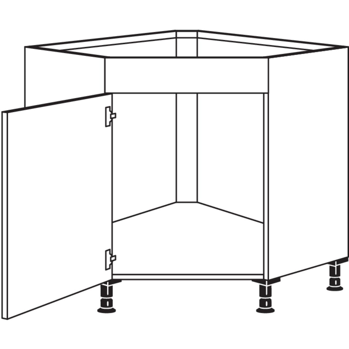 Nobilia XL-Spuelen-Eckschrank- diagonal SPUE90-X 33152
