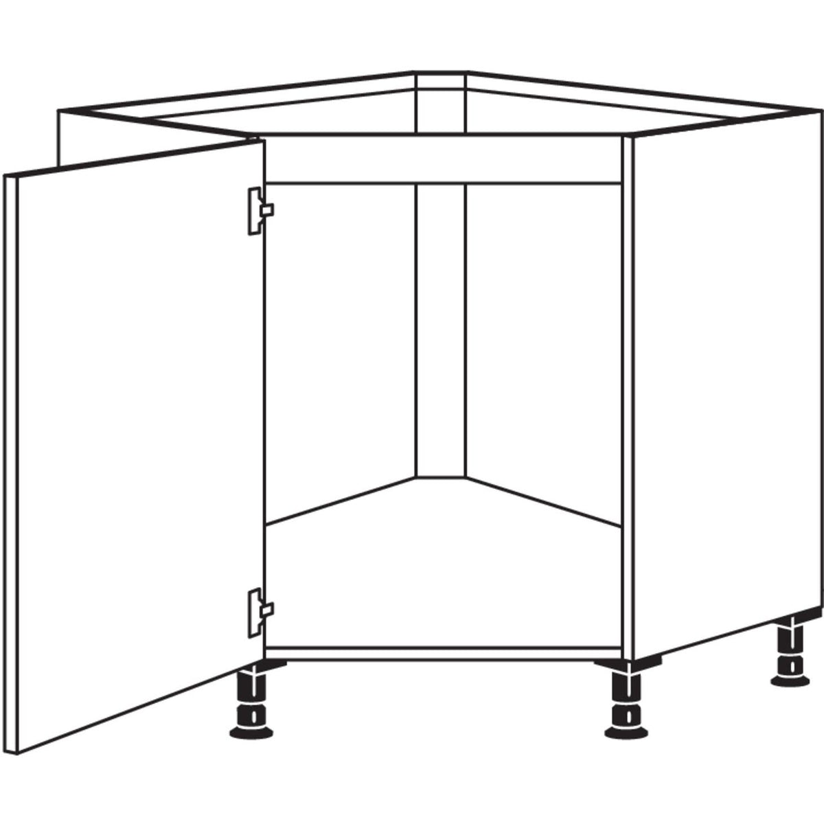 Nobilia XL-Spuelen-Eckschrank- diagonal SPUED90-X 37152