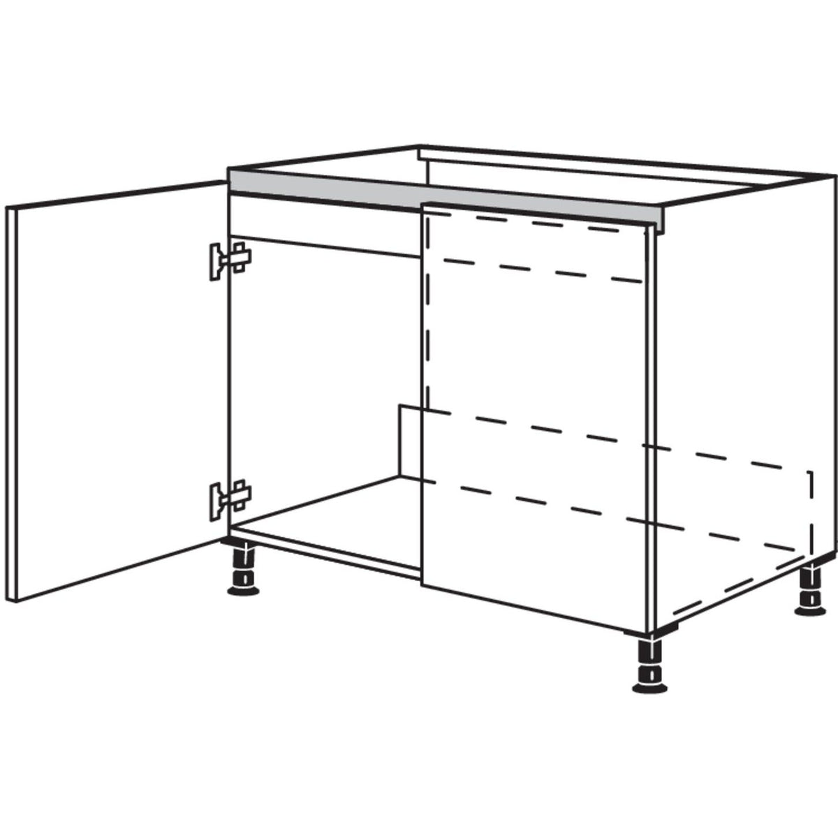 Nobilia XL-Spuelenschrank NSPU90-X 56161