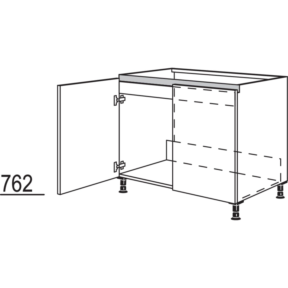 Nobilia XL-Spuelenschrank NSPU90-X 56161