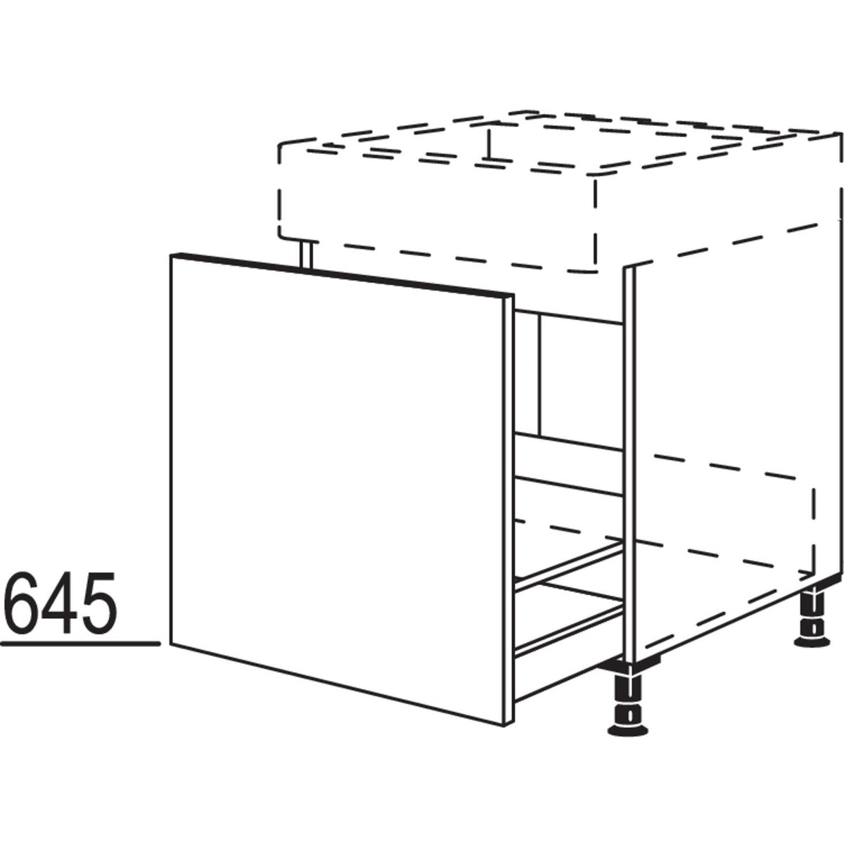 nobilia XL-Spuelenschrank fuer bauseitige Wertstoffbehaelter-Systeme SPUSTAK-BW60-X 35217