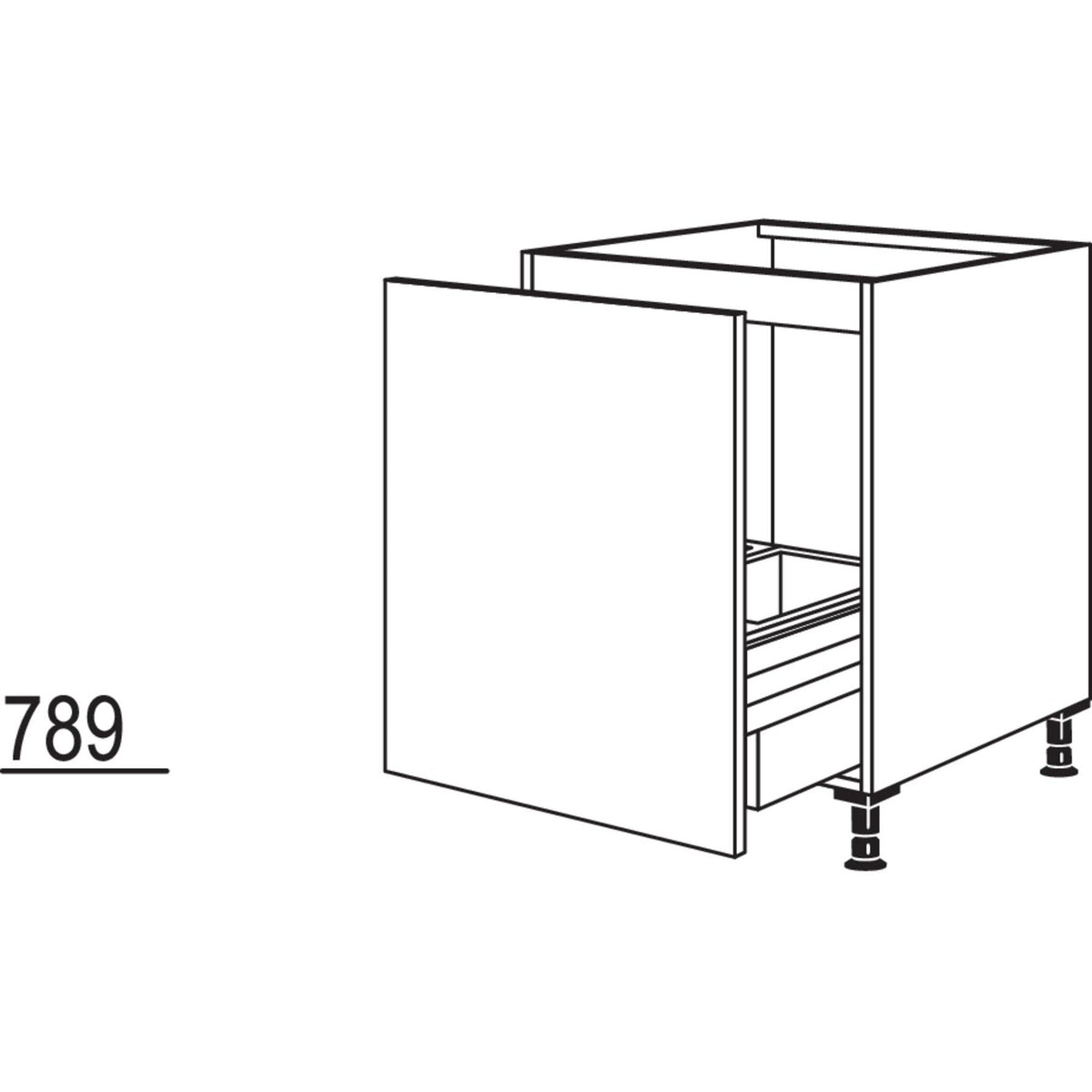 Nobilia XL-Spuelenschrank mit Zargen-Cargo SPUAD-AS60-X 37291