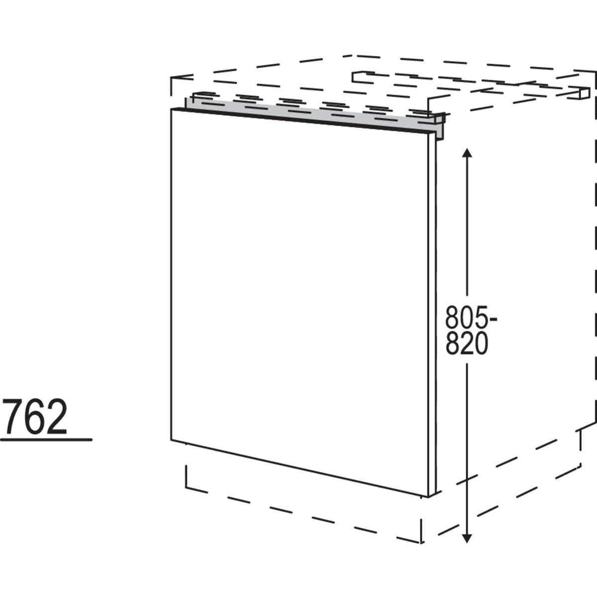 Nobilia XL-Tuerfront fuer vollintegrierte Kuehlgeraete und Waschautomaten NKWSB60-X 54865