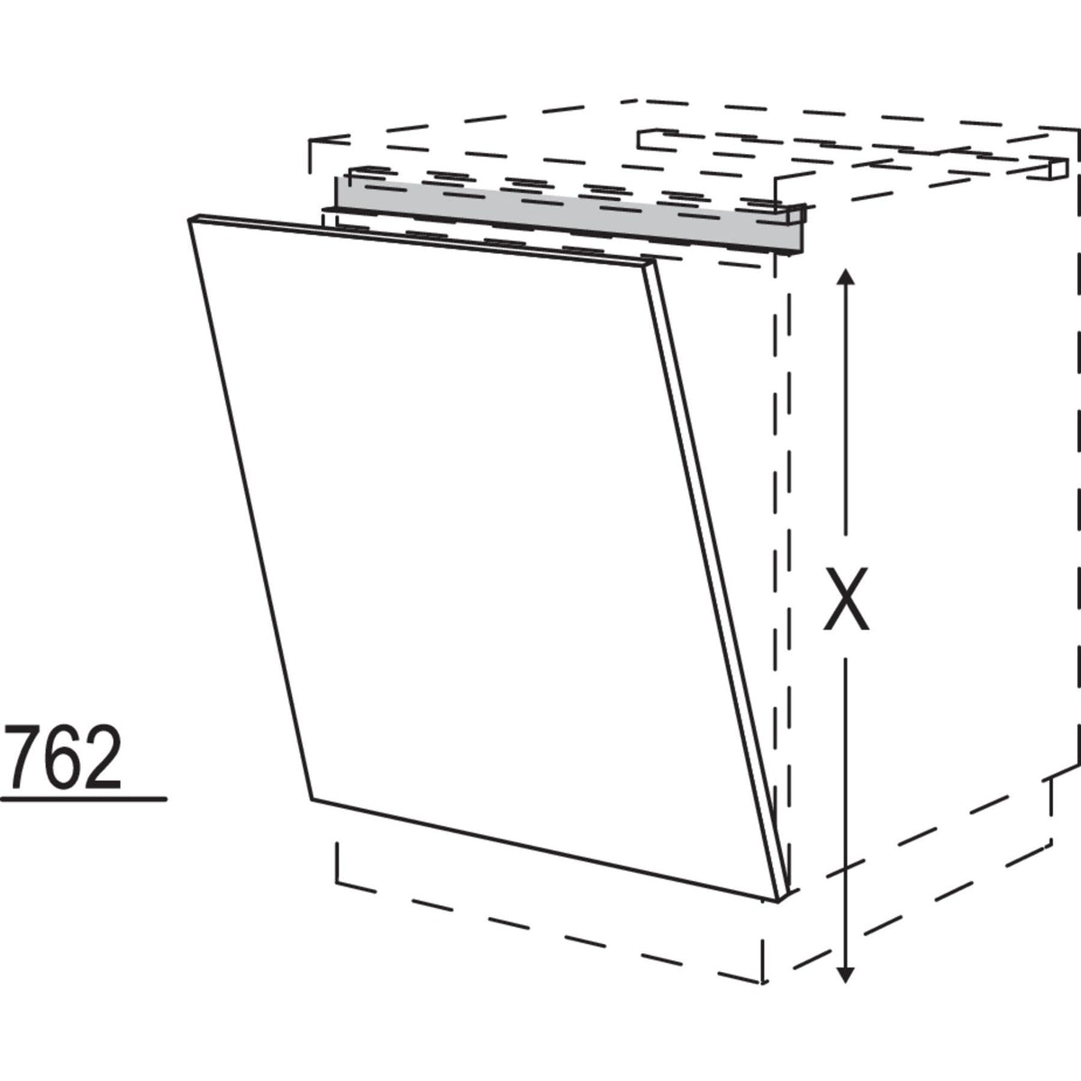 Nobilia XL-Tuerfront fuer vollintegrierte Unterbaugeraete NGSB60-X 54866